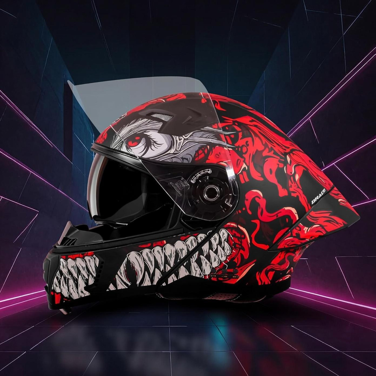Image of Steelbird SBH-40 Octopus ISI Certified Full Face Graphic Helmet with Inner Sun Shield Motorbike Helmet (Glossy Black Sea Green)