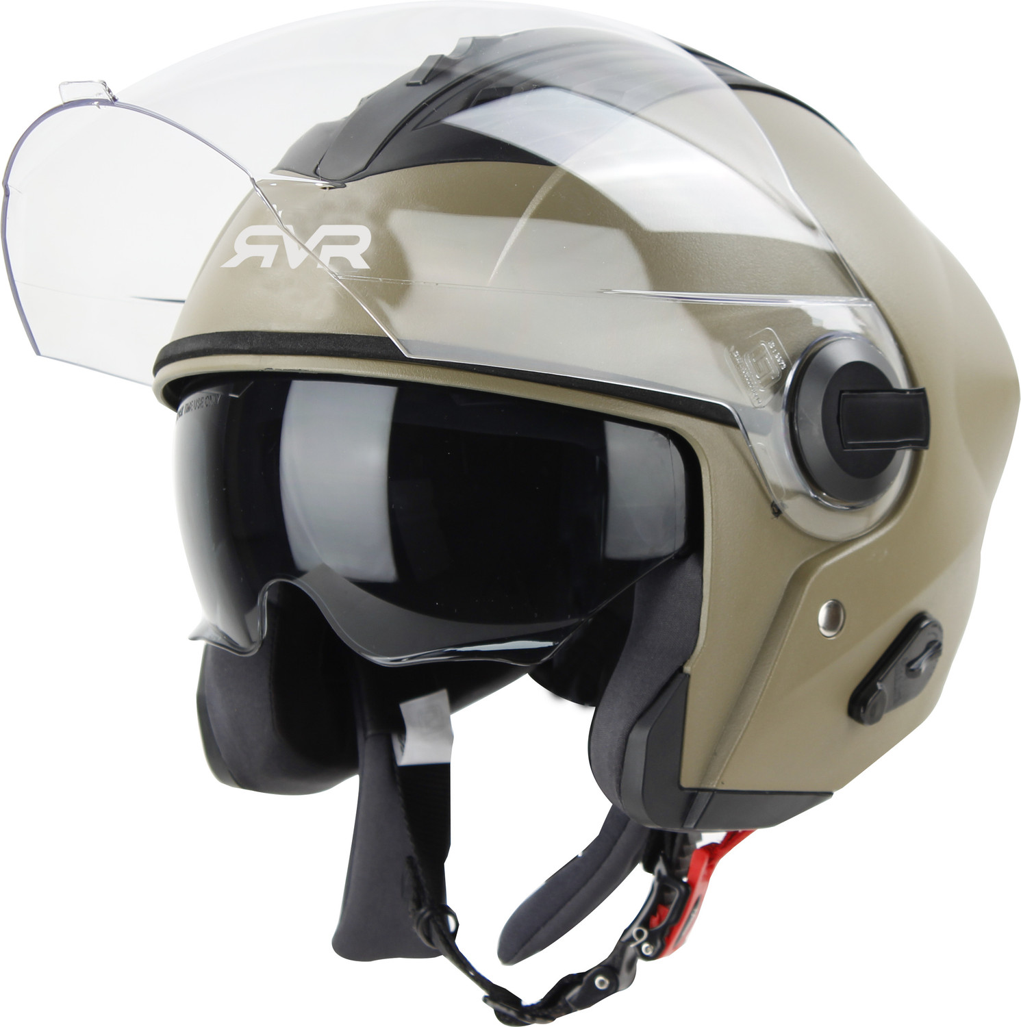 Image of Steelbird Air SBA-3 ISS RVR HI-QUALITY OPEN FACE DESERT STORM 580MM SIZE MEDIUM DUAL VISOR Motorbike Helmet (DASHING)