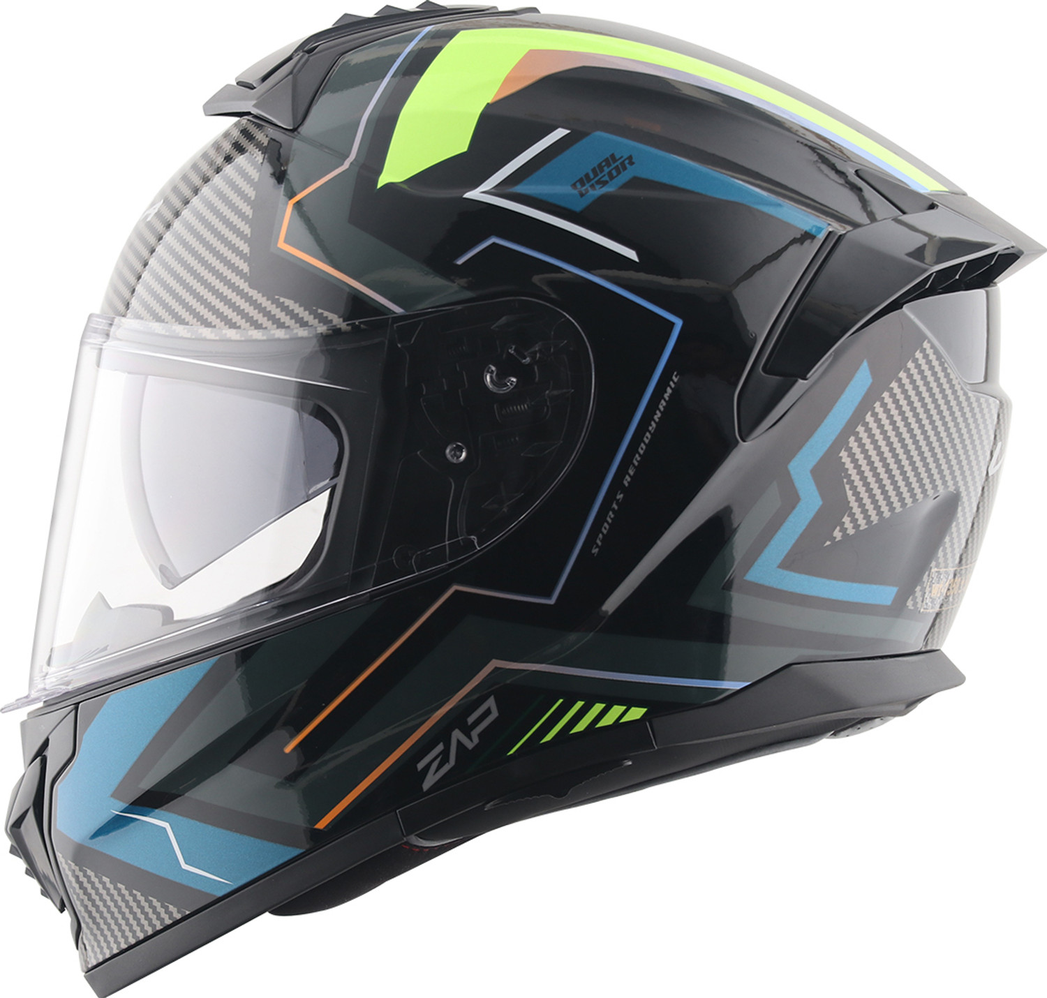 Image of VEGA Zap Dude Dual Visor isi & Dot Certified Full Face Medium Motorbike Helmet (Black Red)