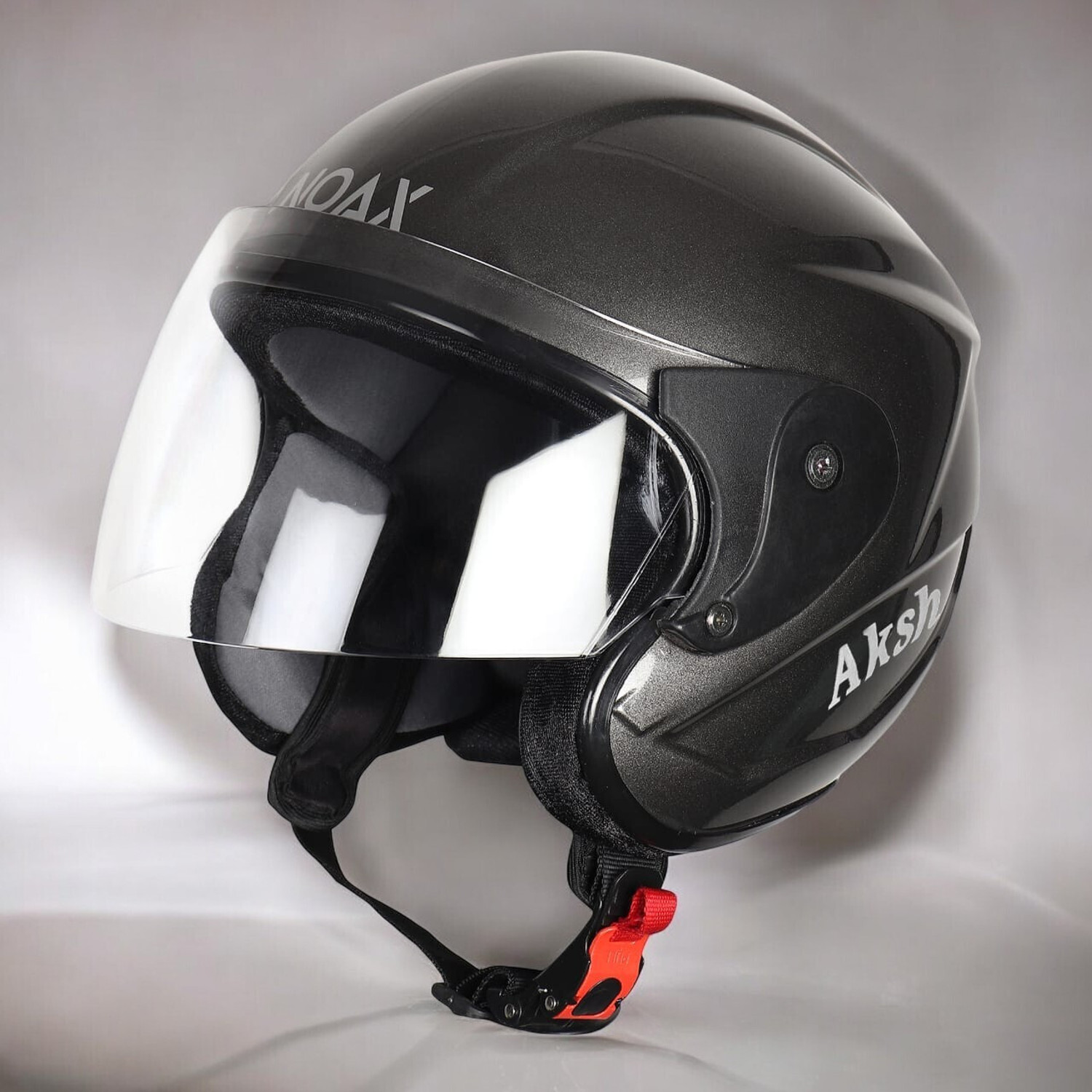 NOAX unisex full face good hard quality helm-251 Motorbike Helmet (Black) - Image 1