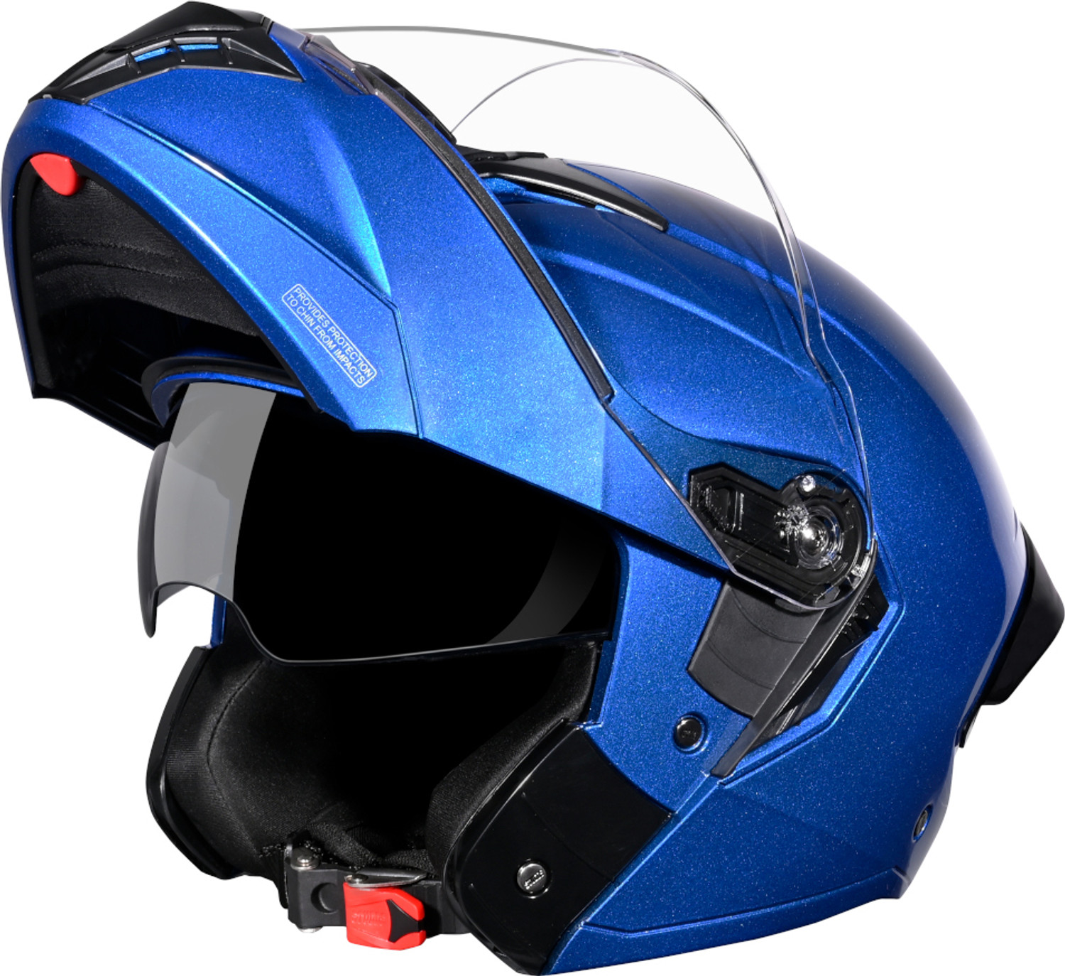 Image of STUDDS Trooper D3 isi & Dot Certified Flip-up Full Face 600mm with Dual Visor Motorbike Helmet (Matt Black N10 Orange)