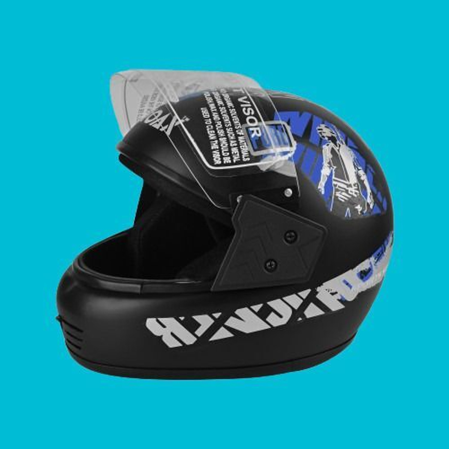 Image of VEGA Bolt Full Face Sports Dual Tone Aqua Blue Medium Size Motorbike Helmet (GLOSSY)
