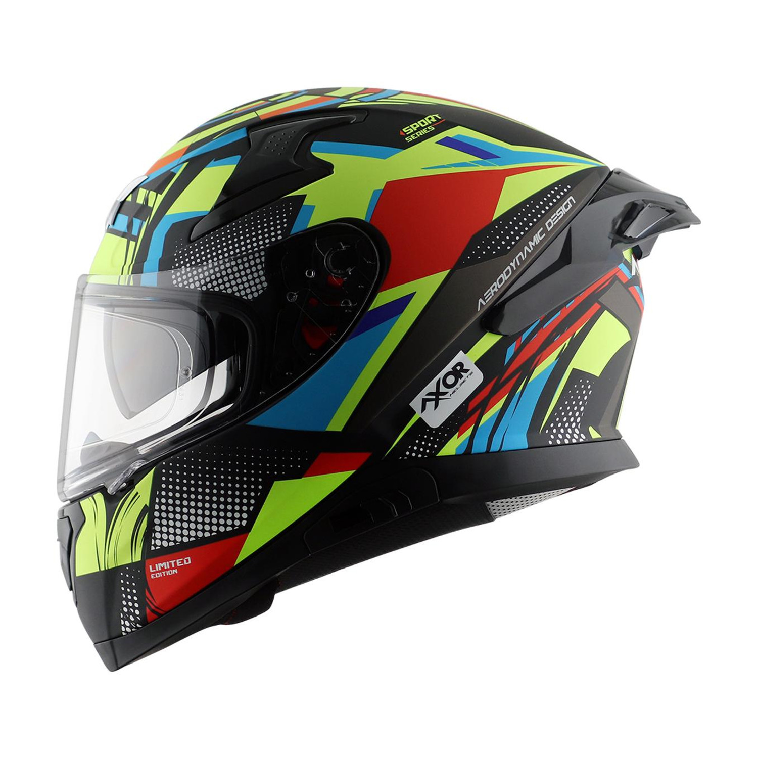 Axor Apex Vivid Black Motorbike Helmet - Image 6