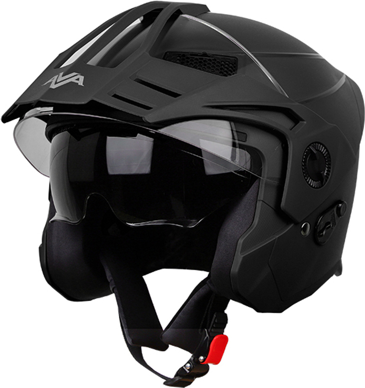 Image of Steelbird SB-SBH-23 AVA with Inner Sun Shield Motorbike Helmet (Black)