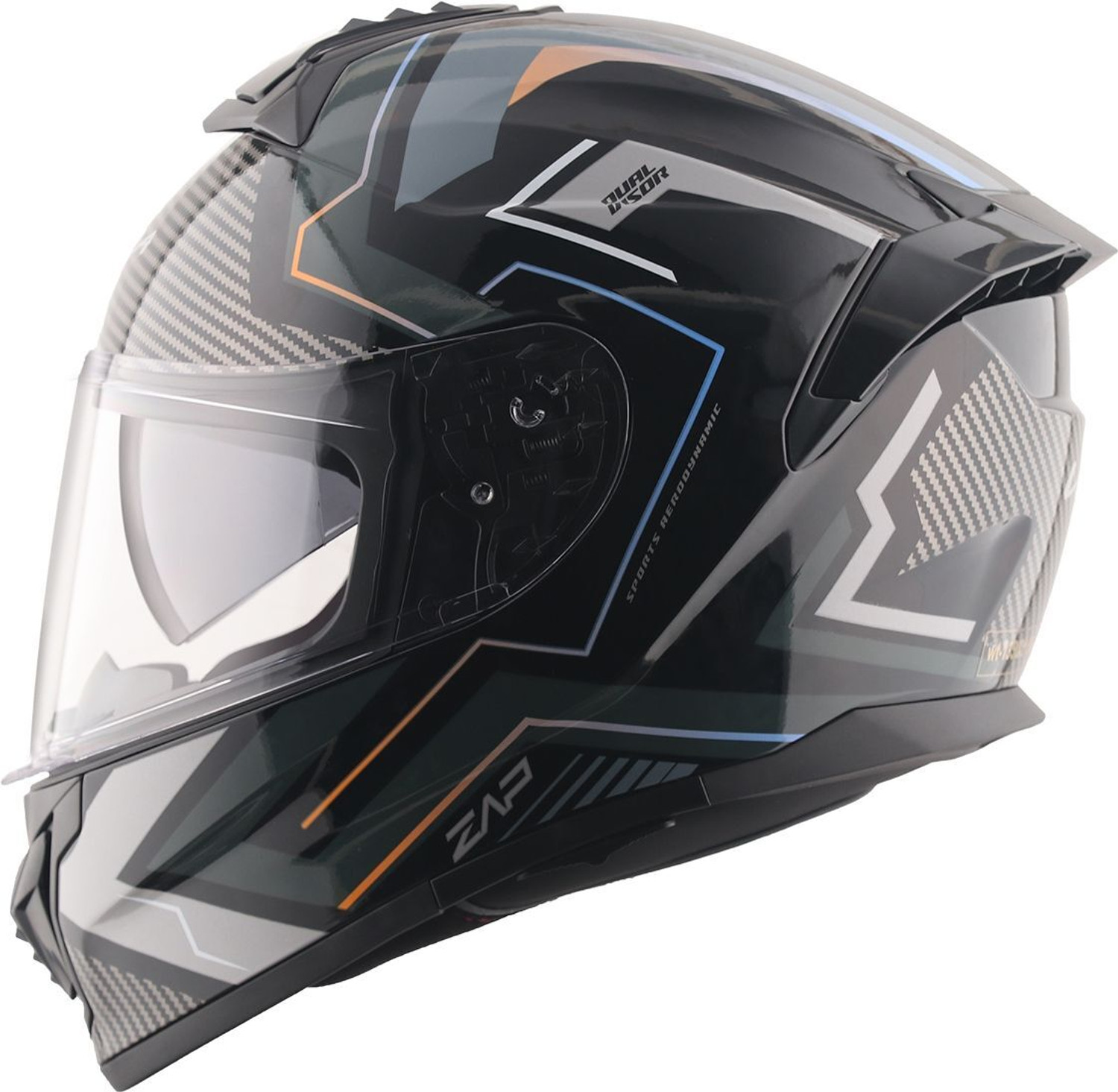 Image of VEGA Zap Volt D /V Motorbike Helmet (Black Blue)