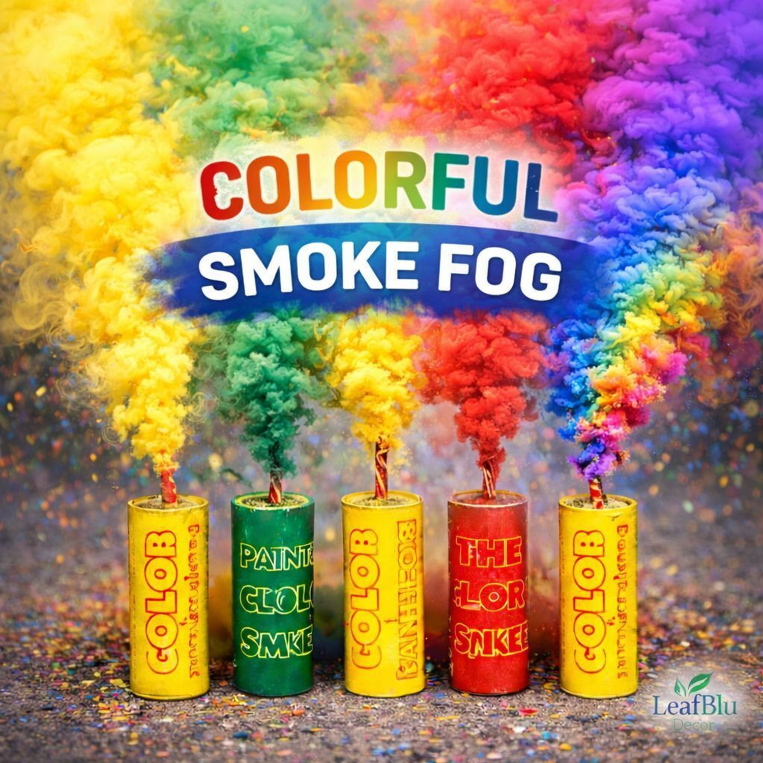 Image of Kidswise SMALL Size Color Smoke Fog Fountain [multicolor] Holi Color Powder Pack of 1 (Multicolor, 200 g)
