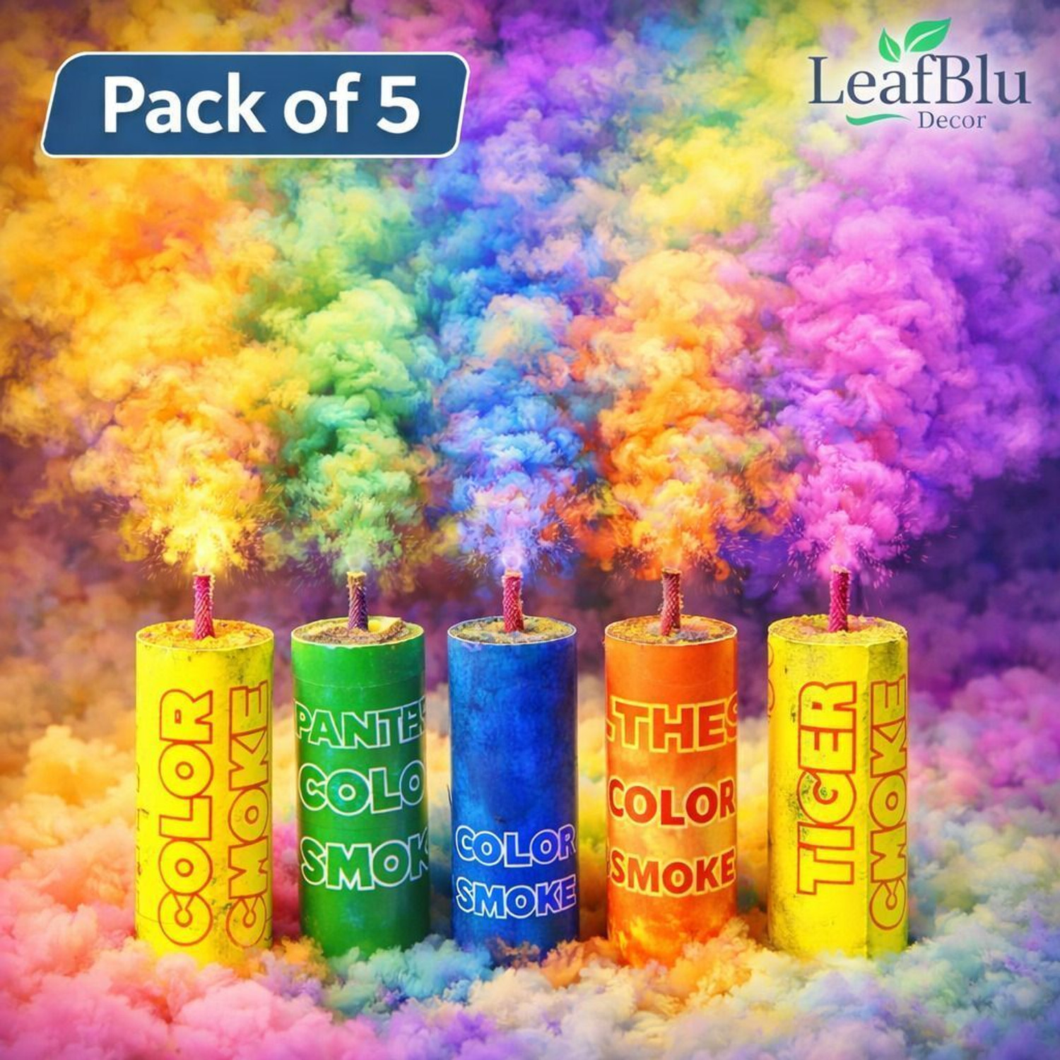 Image of Kidswise SMALL Size Color Smoke Fog Fountain [multicolor] Holi Color Powder Pack of 1 (Multicolor, 200 g)