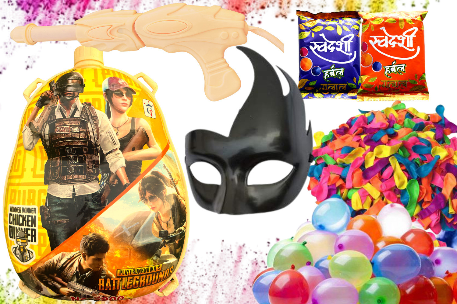 Image of DEALbindaas Pichkari, Color, Balloon Holi Combo