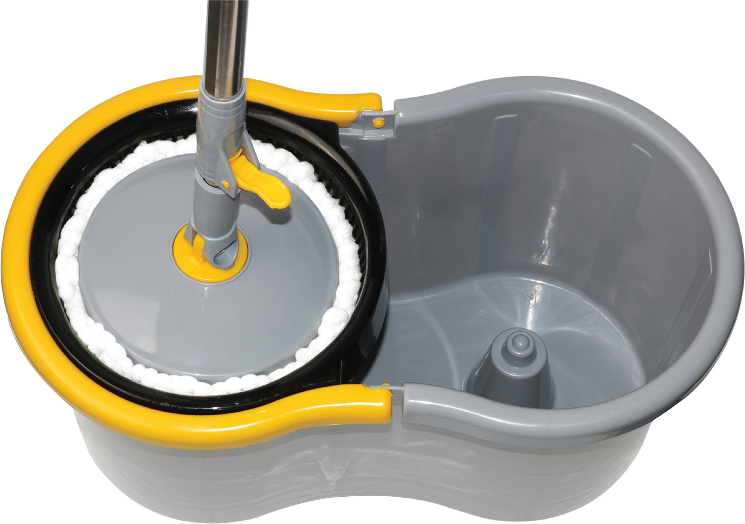 Image of Esquire Grey Plastic 360� Spin Mop Set with Easy Wheels Floor Wiper (Multicolor)