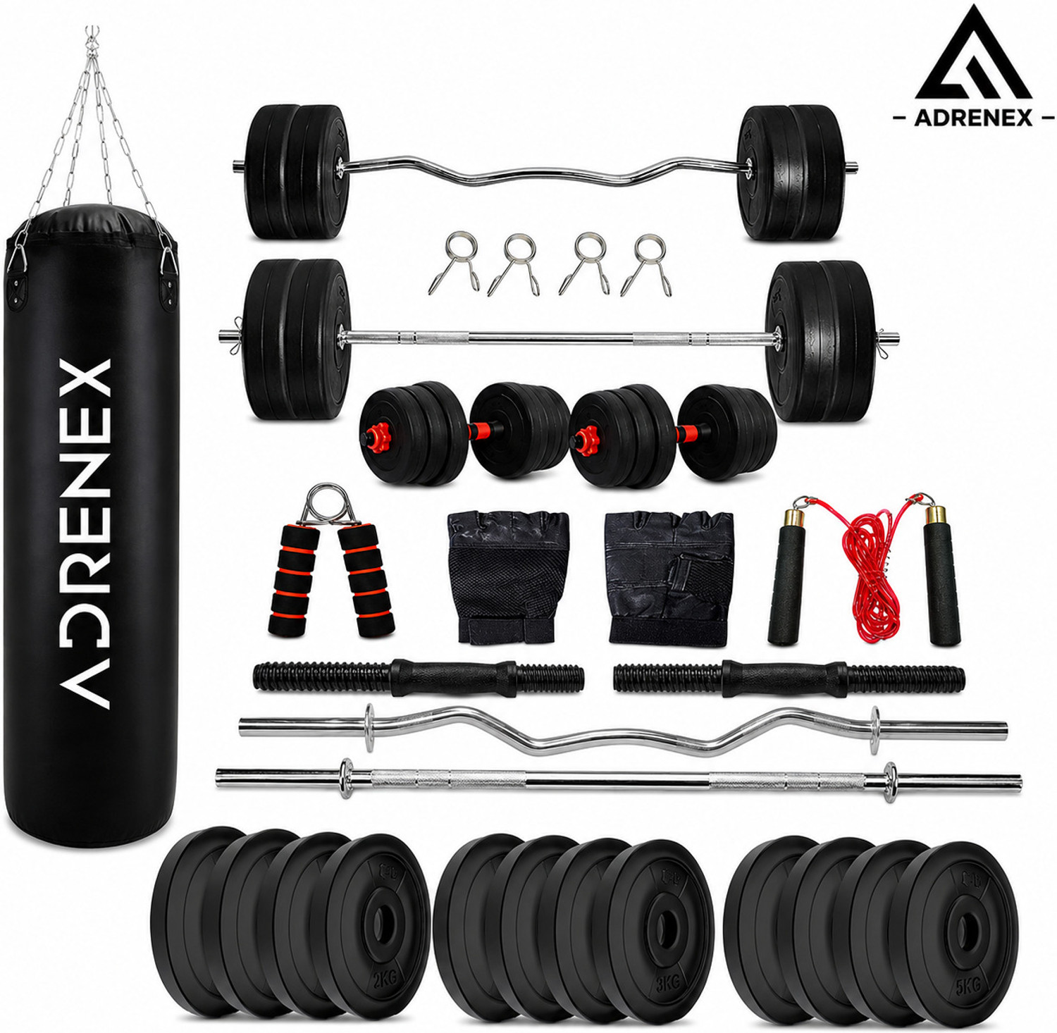 Image of ShivamSportss 0.4 kg 30 KG PVC Weight Set With 3Ft Straight Rod & Acc Home Gym Combo