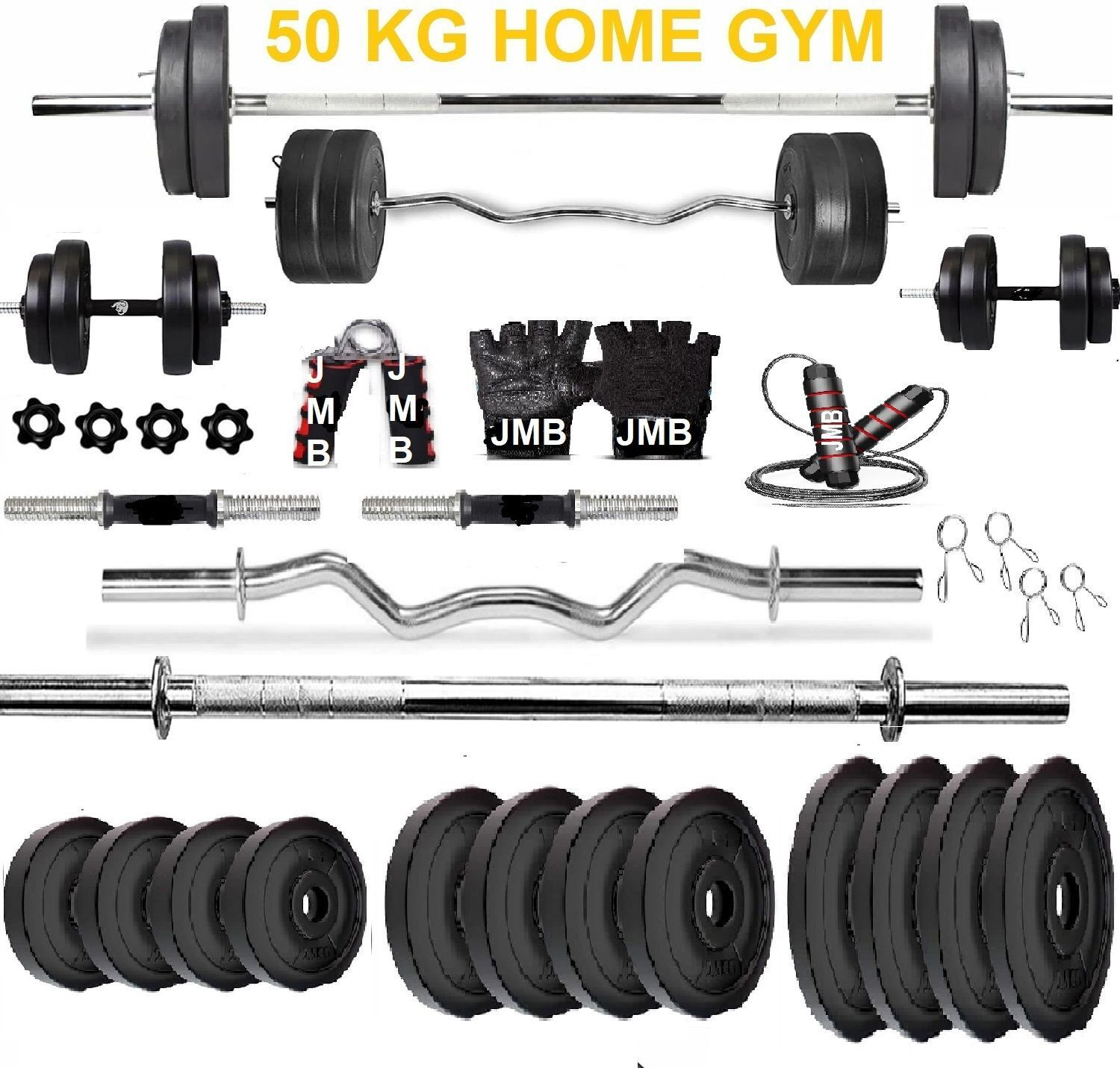 JMB 50 kg Home Gym Combo with Rods - Image 1