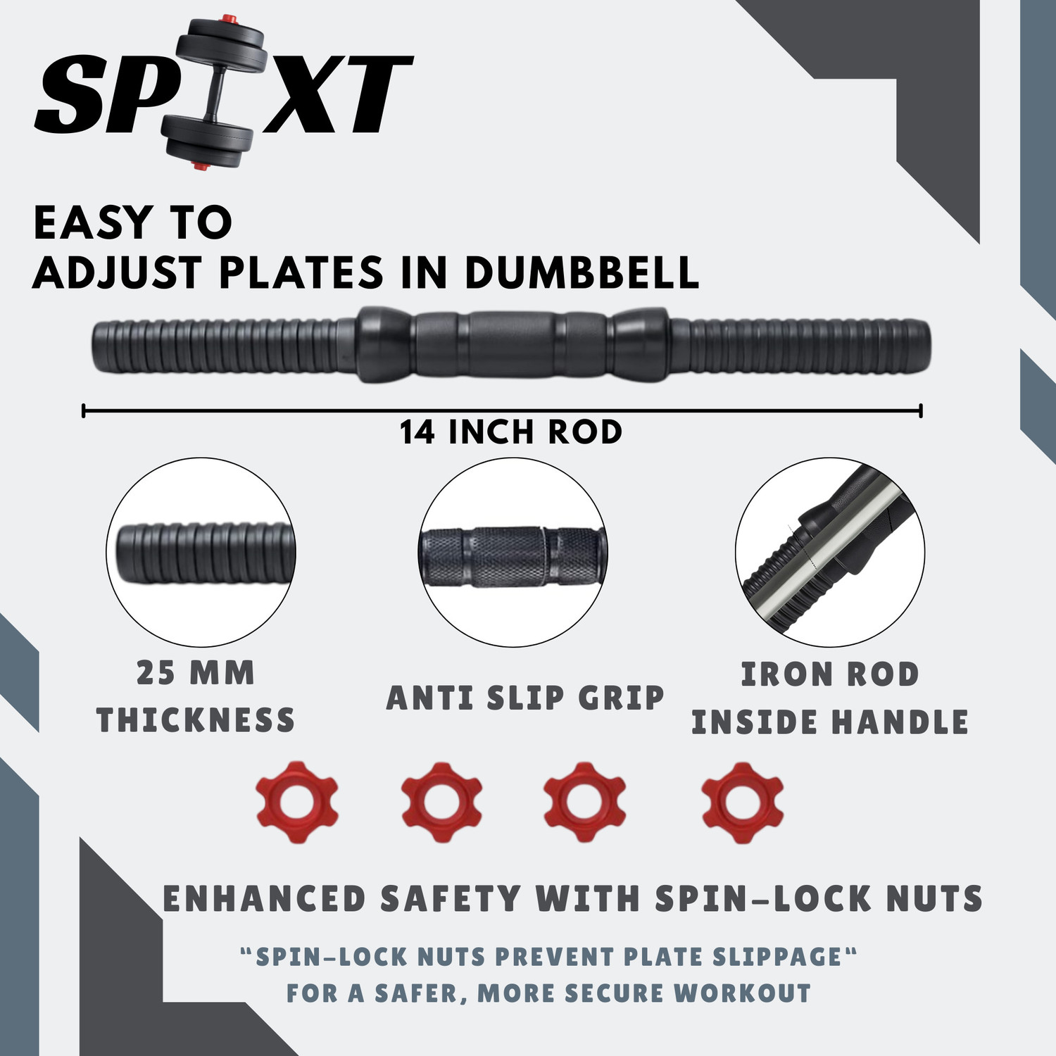 Image of SPIXT 30 kg 30KG PVC Home & Gym Combo 3ft Curl Rod Adjustable Dumbbell Home Gym Combo