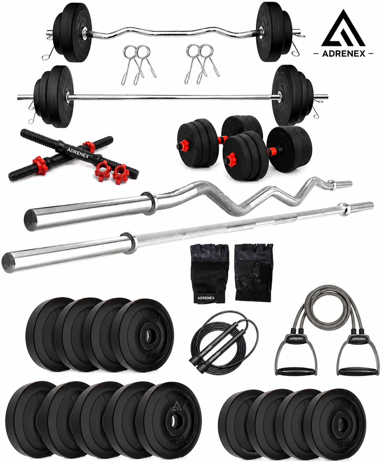 Image of BAPTIZO 0.3 kg 30 KG PVC Weight Set With 3Ft Straight Rod & Acc Home Gym Combo