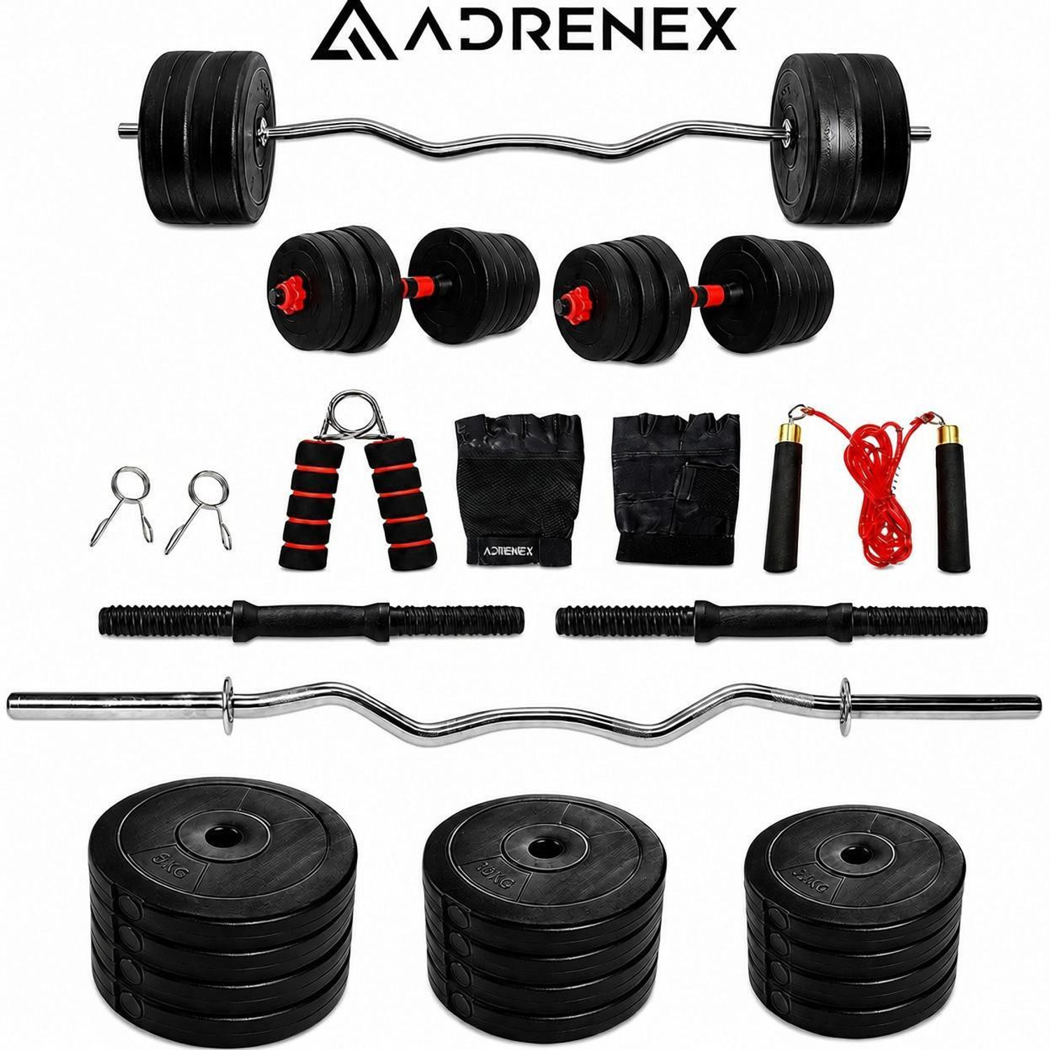 Adrenex 40 kg PVC Weight with 3ft Curl Rod - Image 1