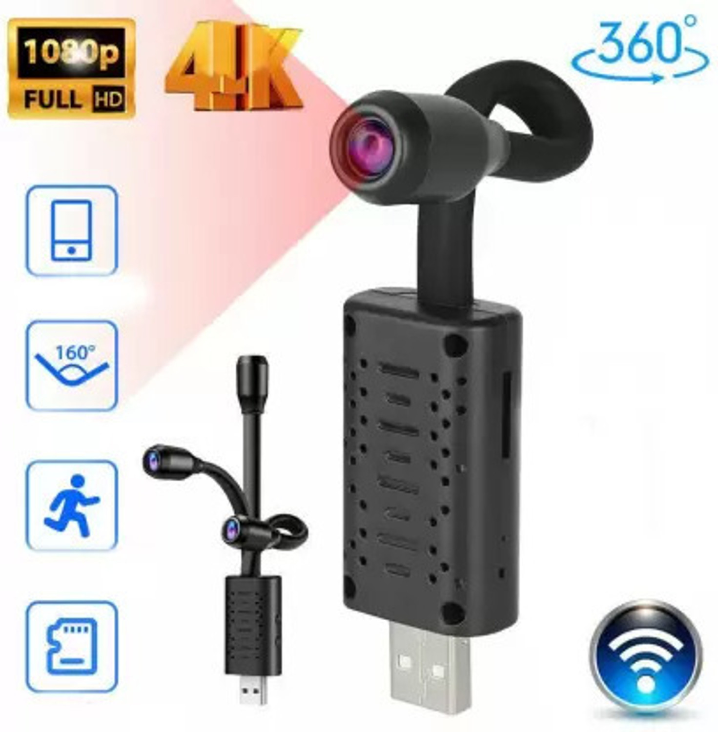 Image of Estervig Realistic Fake Dummy Security Camera with LED Light for Home, Office Use, 4Pcs Security Camera