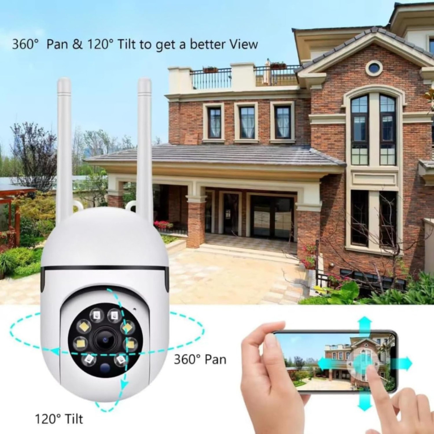 Image of Supercams 3MP FHD Mini Ptz WiFi Indoor CCTV | 360 Pan & Tilt | Color Night Vision Security Camera (1 Channel)