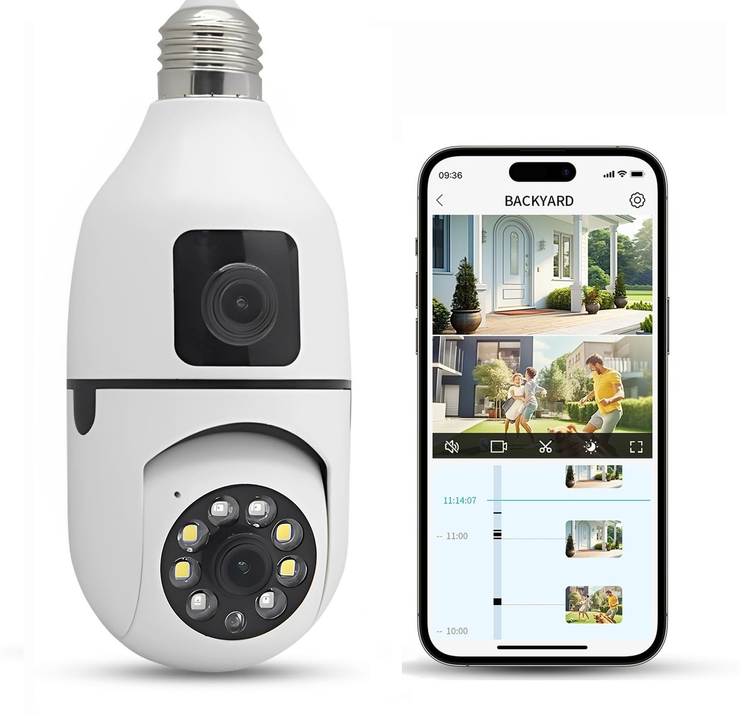 Image of OSHSIZ Ip Network Night Vision Spy 360 Cctv Camera Wifi Ptz Camera Light Bulb Security Camera (64 GB, 1 Channel)