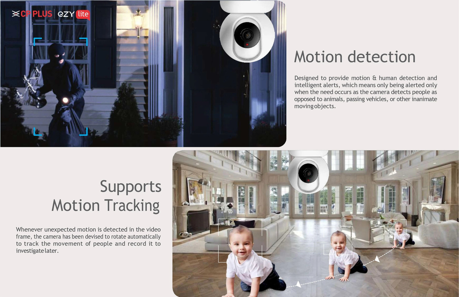 Image of CP PLUS EZ-P23 2MP Wi-Fi PT Indoor with 64GB Memory card 2 Way Talk & Human Detection Security Camera (1 Channel)