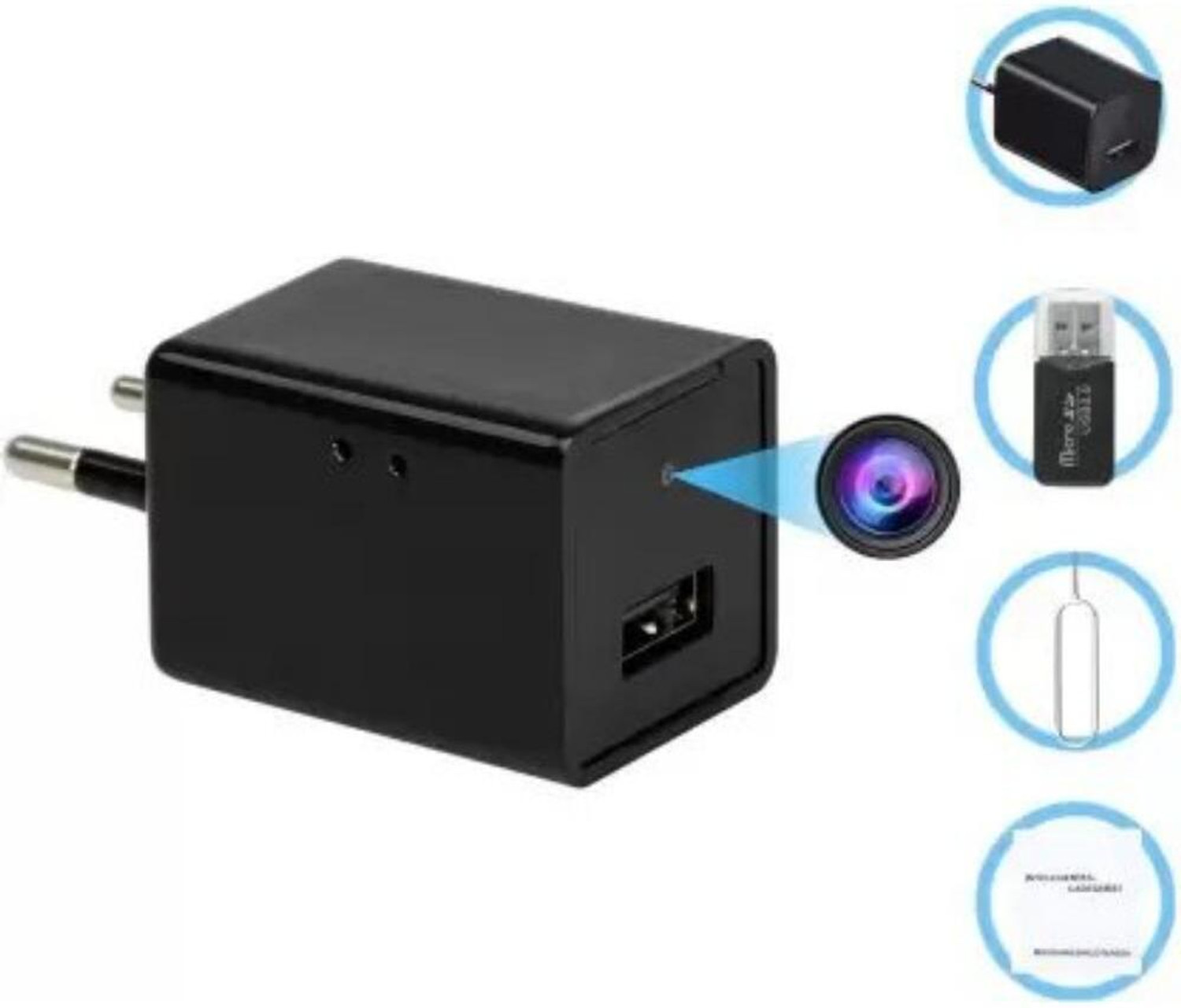 SKY HUB spy Charger Camera 1080P Hidden Camera Charger Mini Spy Camera for Home Security Camera