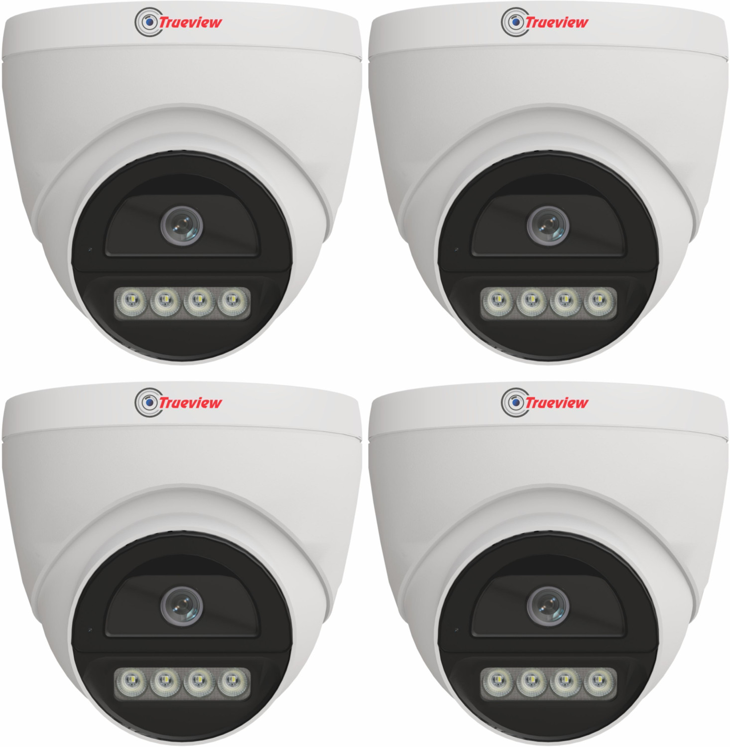 Image of Trueview Pack of 2 2MP HD Bullet CCTV Cameras | Dual Light Color Night Vision Security Camera (2 TB)