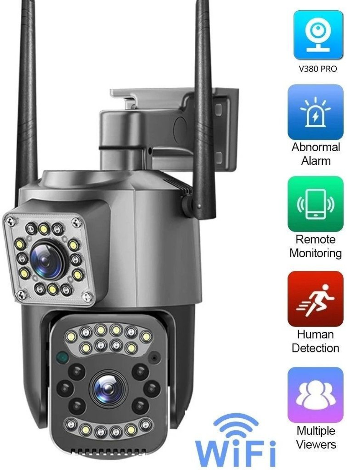 Image of PARADISEECOM Wireless Dual Camera WiFi CCTV with Motion Detection & Two Way Audio Security Camera (128 GB, 1 Channel)