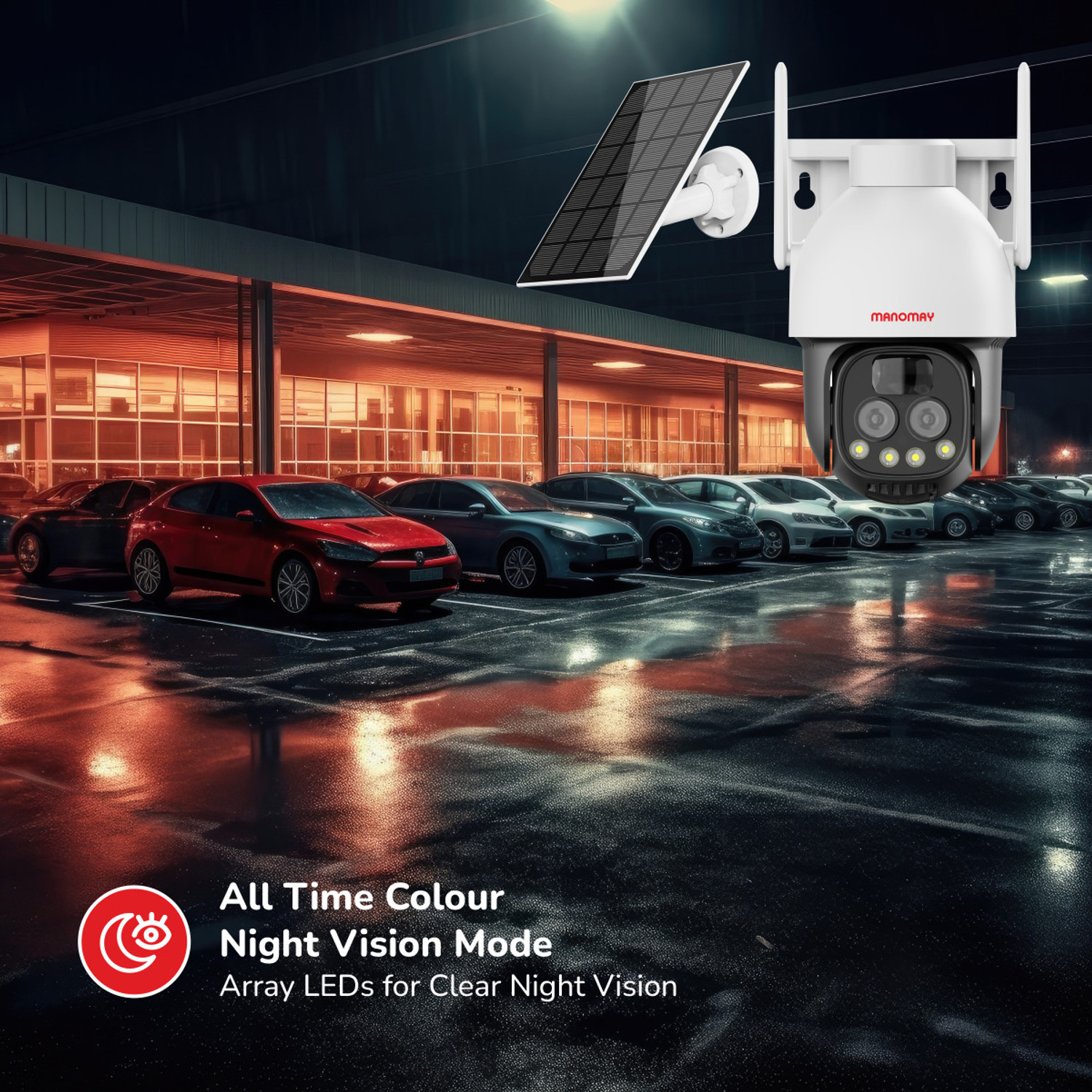 Image of Manomay 4G Protect Dual Green Solar Lens Mini Pan-Tilt Camera Security Camera (1 Channel)