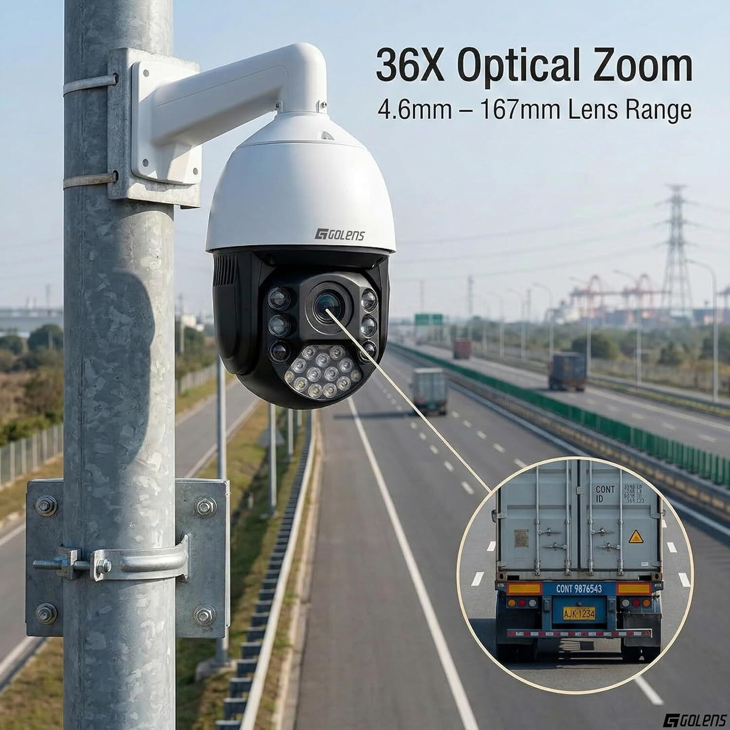 Image of GOLENS V62S 5MP PTZ CCTV Camera, 36X Zoom, 350m Night Vision, AI Auto Tracking Security Camera (1 Channel)