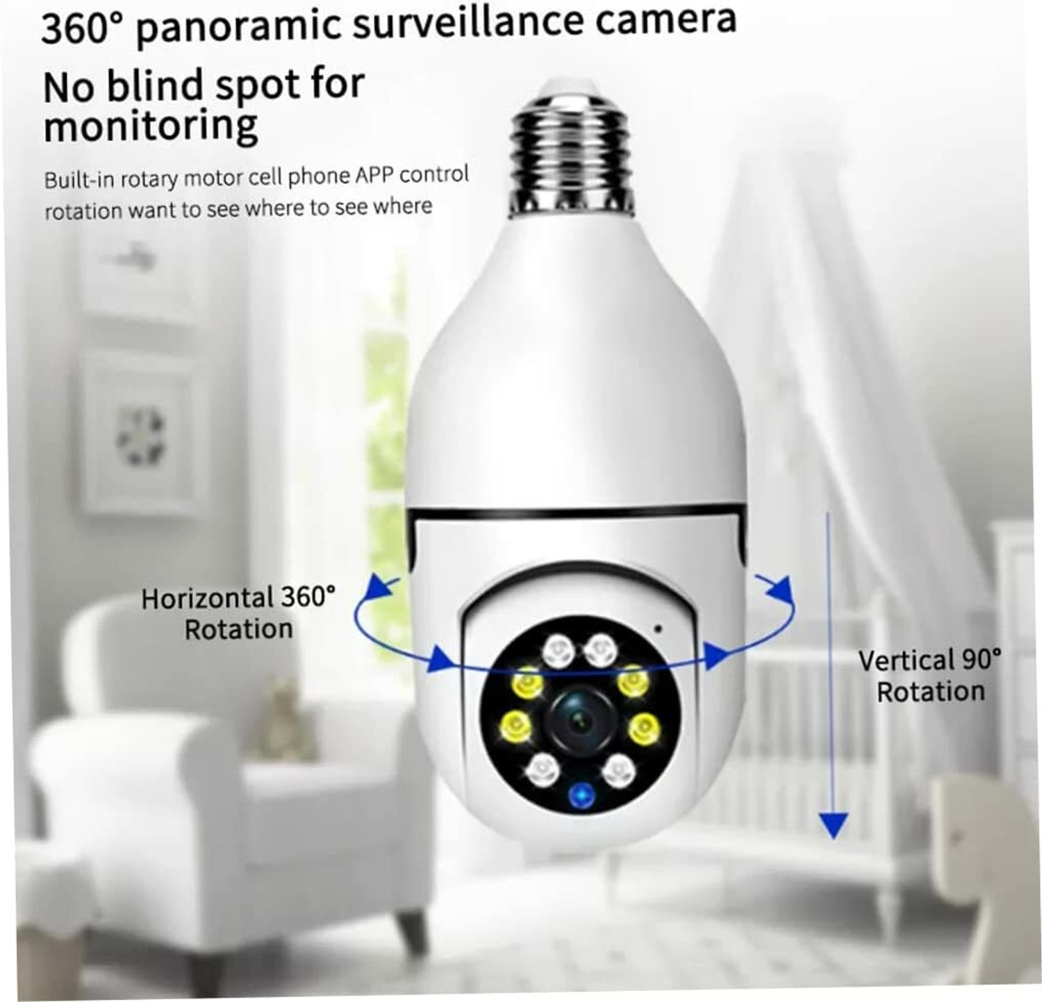 Image of OSHSIZ Ip Network Night Vision Spy 360 Cctv Camera Wifi Ptz Camera Light Bulb Security Camera (64 GB, 1 Channel)