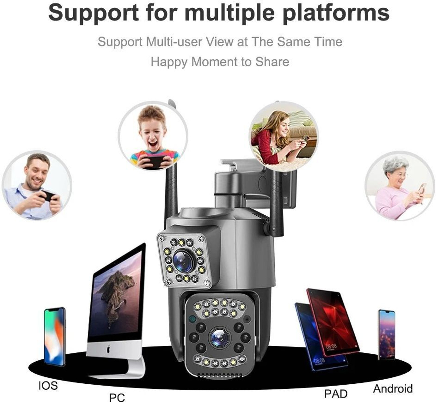 Image of PARADISEECOM Wireless Dual Camera WiFi CCTV with Motion Detection & Two Way Audio Security Camera (128 GB, 1 Channel)