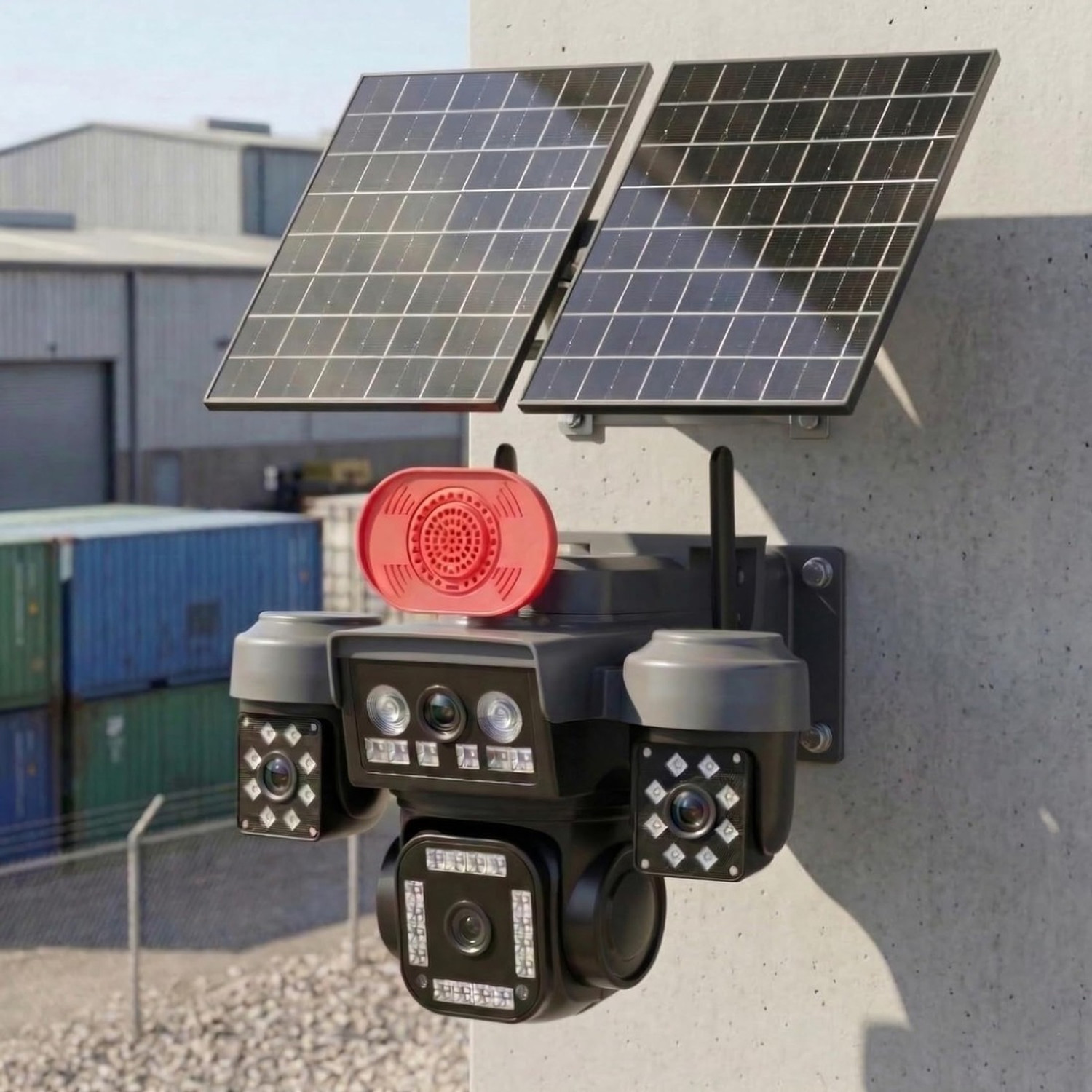 Image of GOLENS WC24H 4G Solar Camera Dual Panel, 4 Lens AI Tracking, Night Vision CCTV Security Camera (256 GB, 4 Channel)