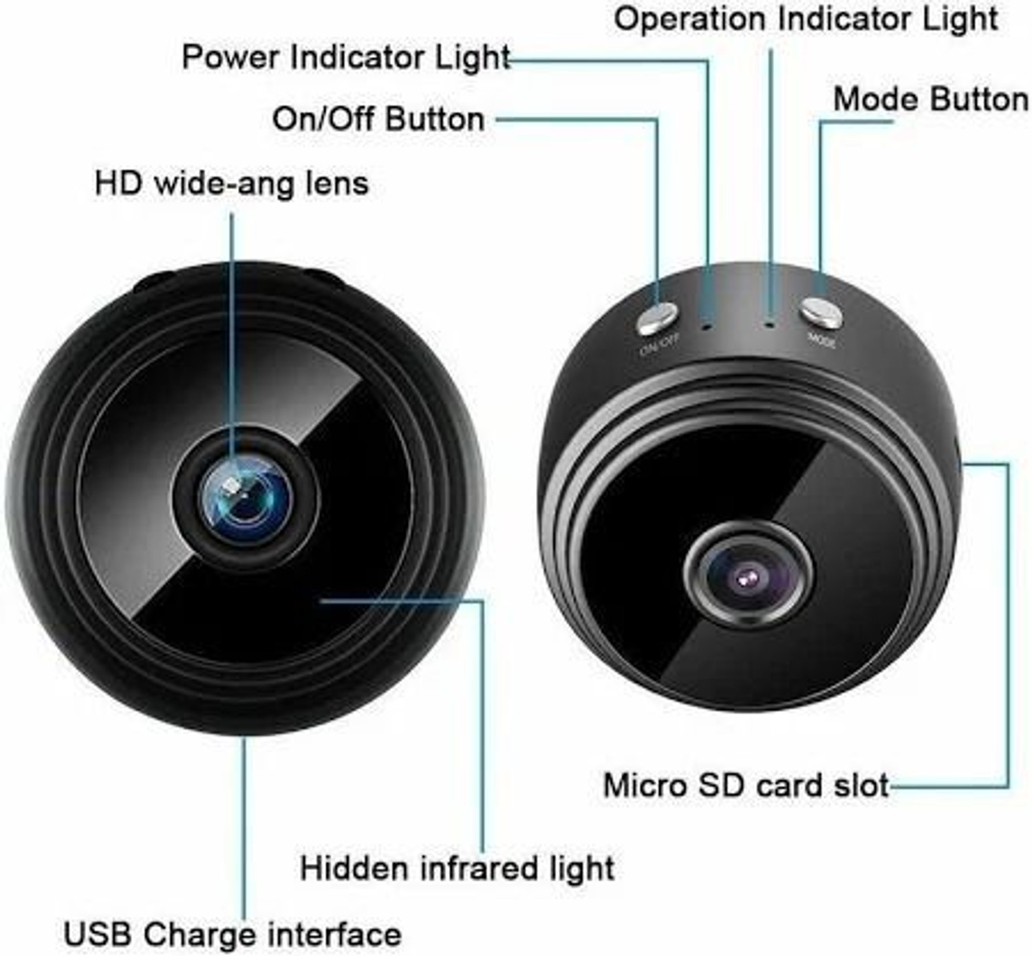 Image of DENVY Denvy Magnet Camera WiFi Hidden Camera Wireless HD 1080P Indoor Security Camera (1 Channel)