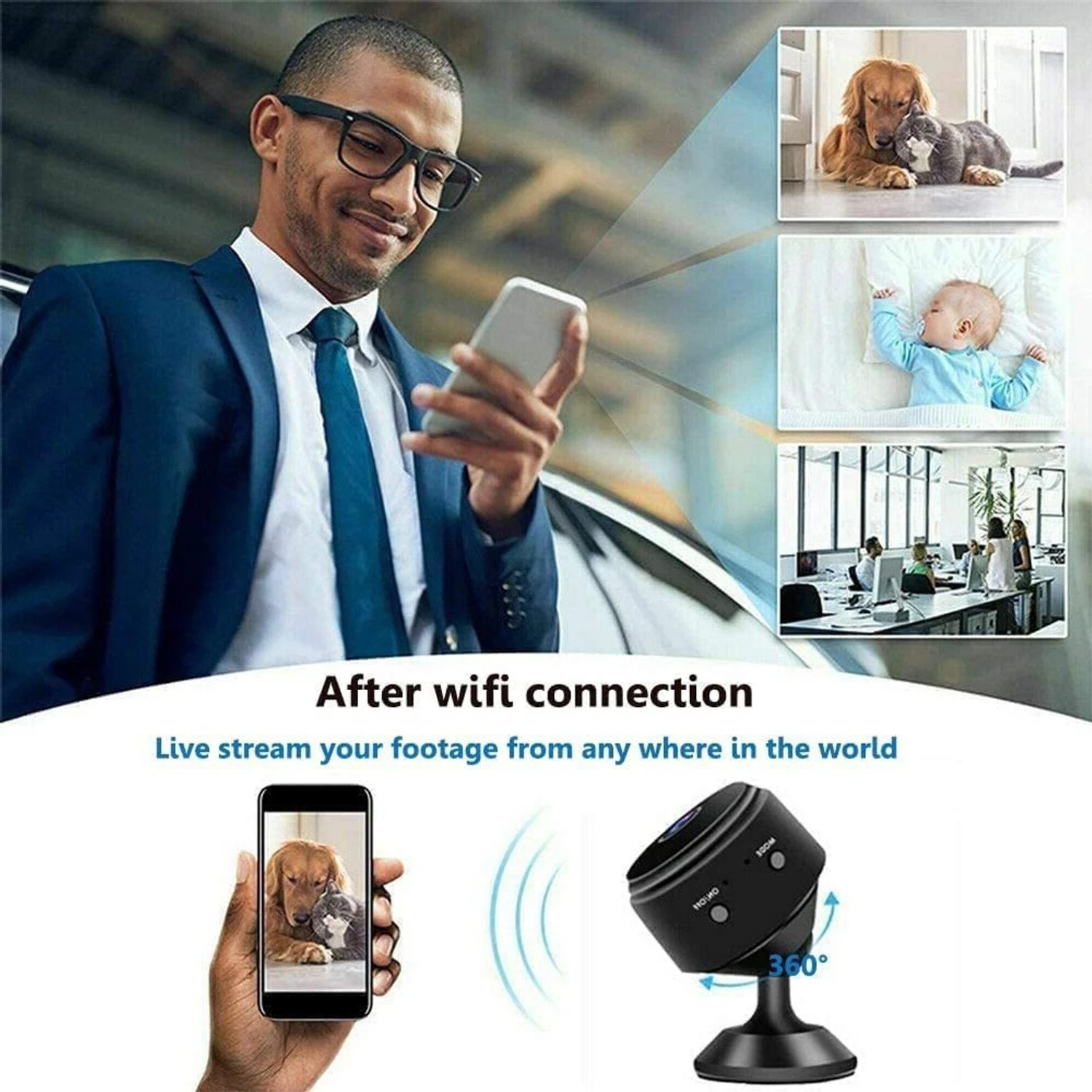 Image of itup Ultra Compact Mini Spy Camera WiFi 1080p Pocket Size Hidden Security Camera Security Camera (4 Channel)