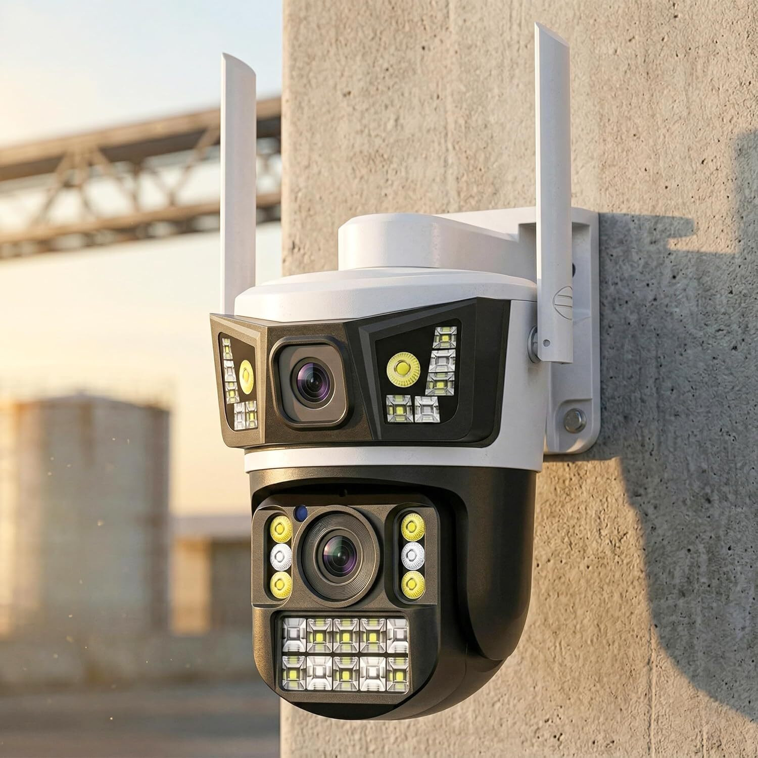 Image of GOLENS WC24H 4G Solar Camera Dual Panel, 4 Lens AI Tracking, Night Vision CCTV Security Camera (256 GB, 4 Channel)