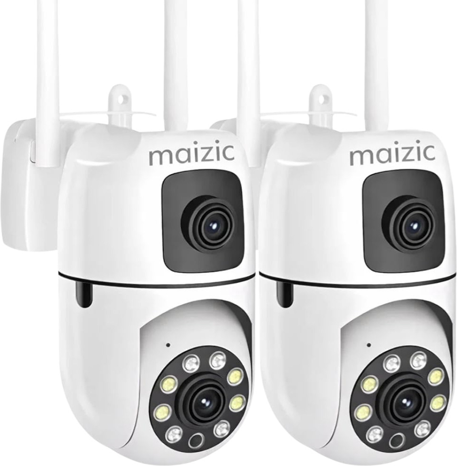 Image of Maizic Smarthome Supercam Mini Dual Lens /Screen PTZ+Bullet 5+5MP Wifi Indoor ( Pack of 2 ) Security Camera (1 Channel)