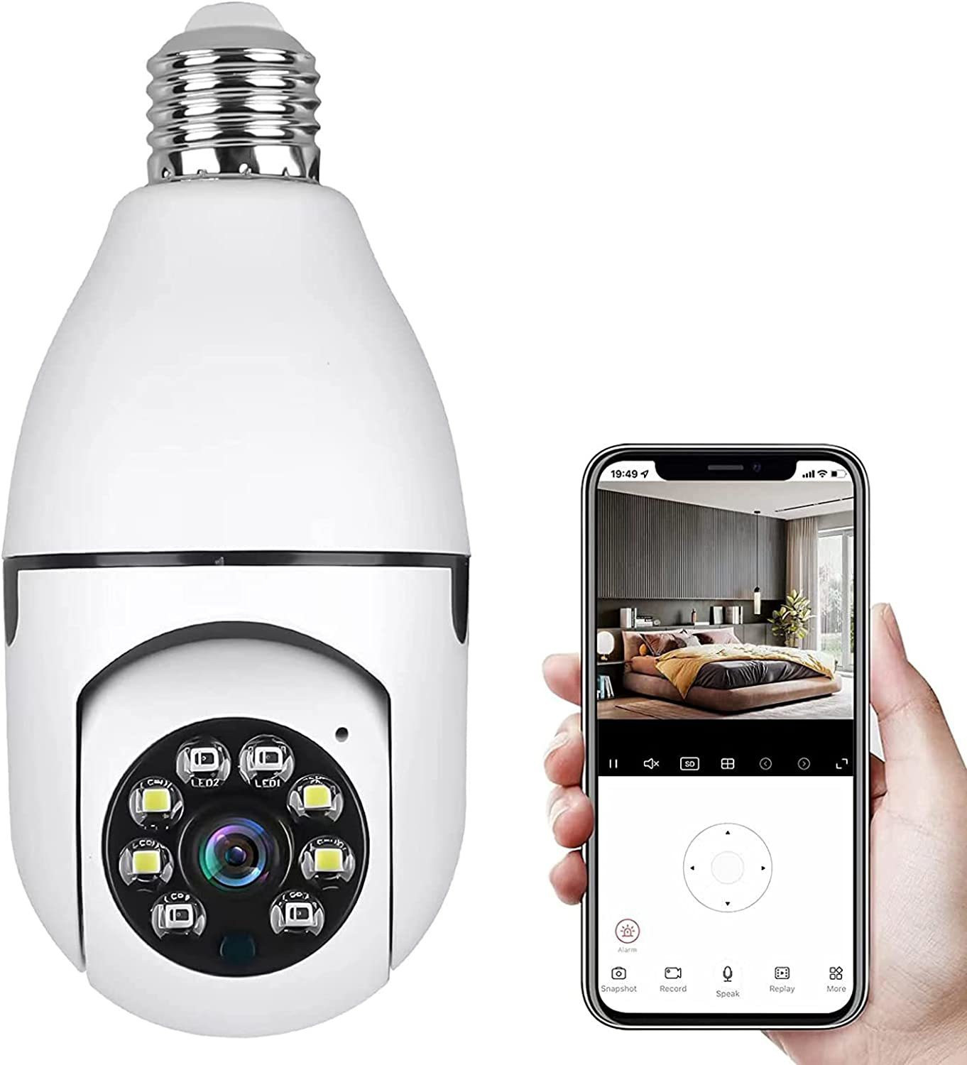 Image of OSHSIZ Ip Network Night Vision Spy 360 Cctv Camera Wifi Ptz Camera Light Bulb Security Camera (64 GB, 1 Channel)
