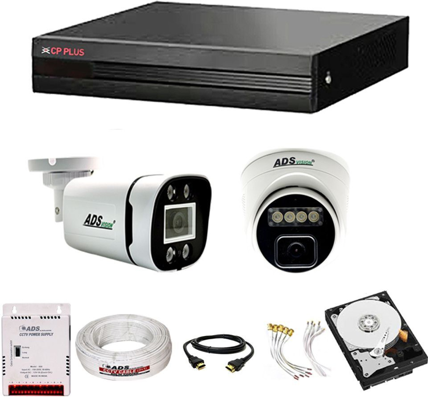 ADS VISION CAMERA CPPLUS 4CH. HYBRID DVR 1D/1B COLORVU NIGHT VISION AUDIO CAMERA 500GB HDD Security Camera Price in India - Buy ADS VISION CAMERA CPPLUS 4CH. HYBRID DVR 1D/1B COLORVU NIGHT VISION AUDIO CAMERA 500GB HDD Security Camera online at Flipkart.com