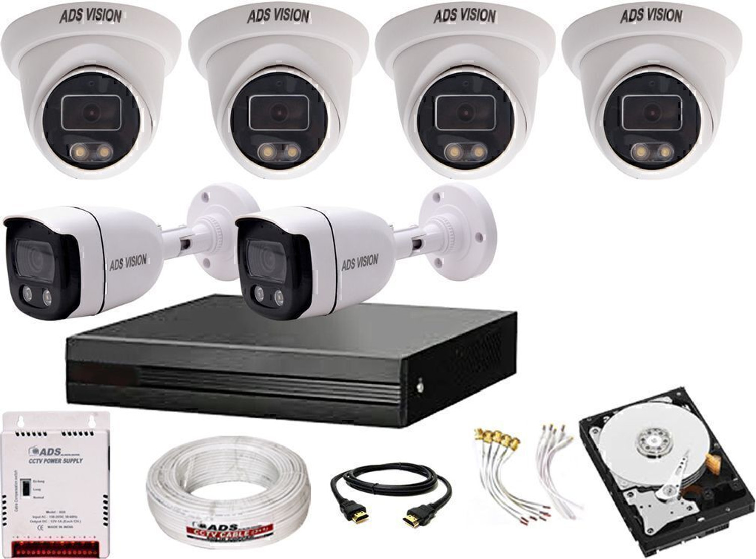ADS VISION 5MP DVR 3MP 4D/ 2B COLOR VU NIGHT VISION CAMERA Camera COMBO SET With 1TB HDD Security Camera Price in India - Buy ADS VISION 5MP DVR 3MP 4D/ 2B COLOR VU NIGHT VISION CAMERA Camera COMBO SET With 1TB HDD Security Camera online at Flipkart.com