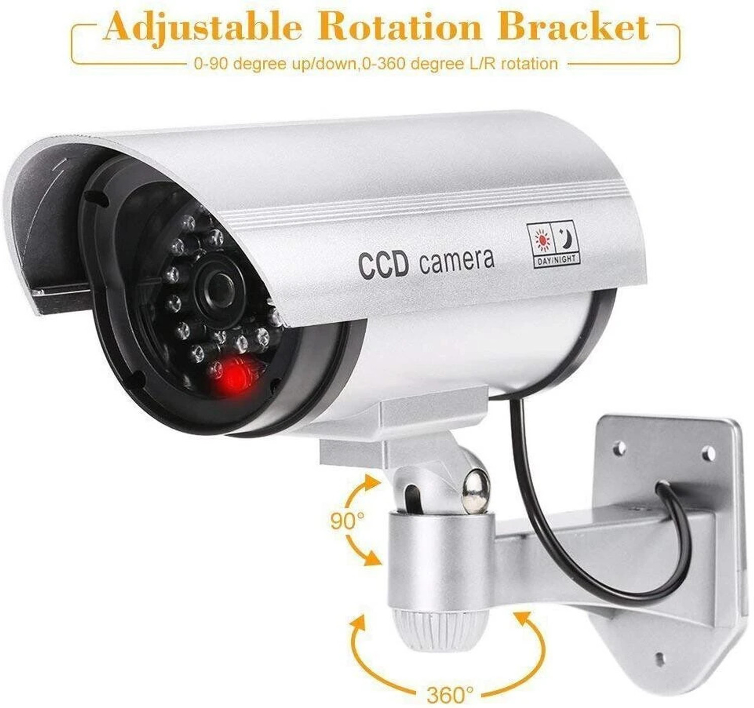 Image of Estervig Realistic Fake Dummy Security Camera with LED Light for Home, Office Use, 4Pcs Security Camera