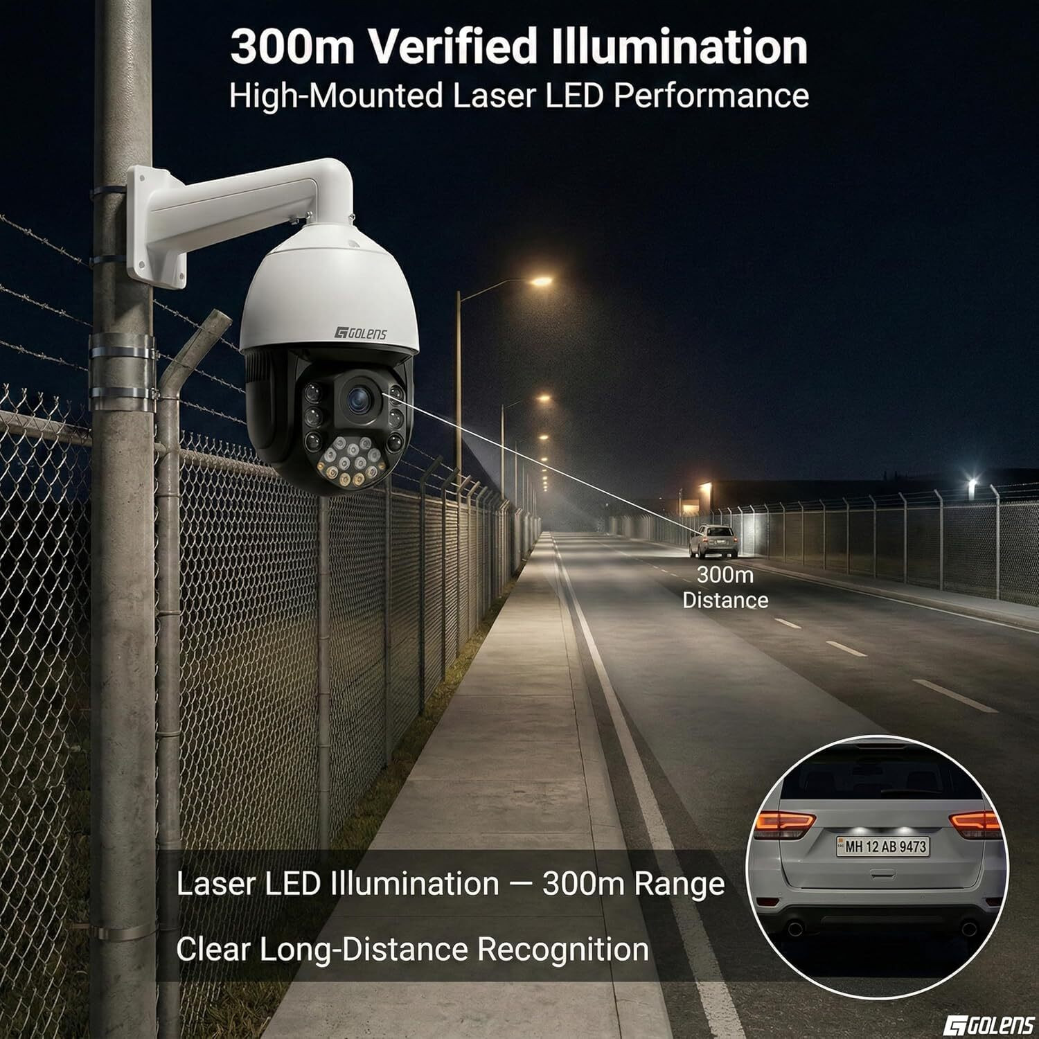 Image of GOLENS V62S 5MP PTZ CCTV Camera, 36X Zoom, 350m Night Vision, AI Auto Tracking Security Camera (1 Channel)