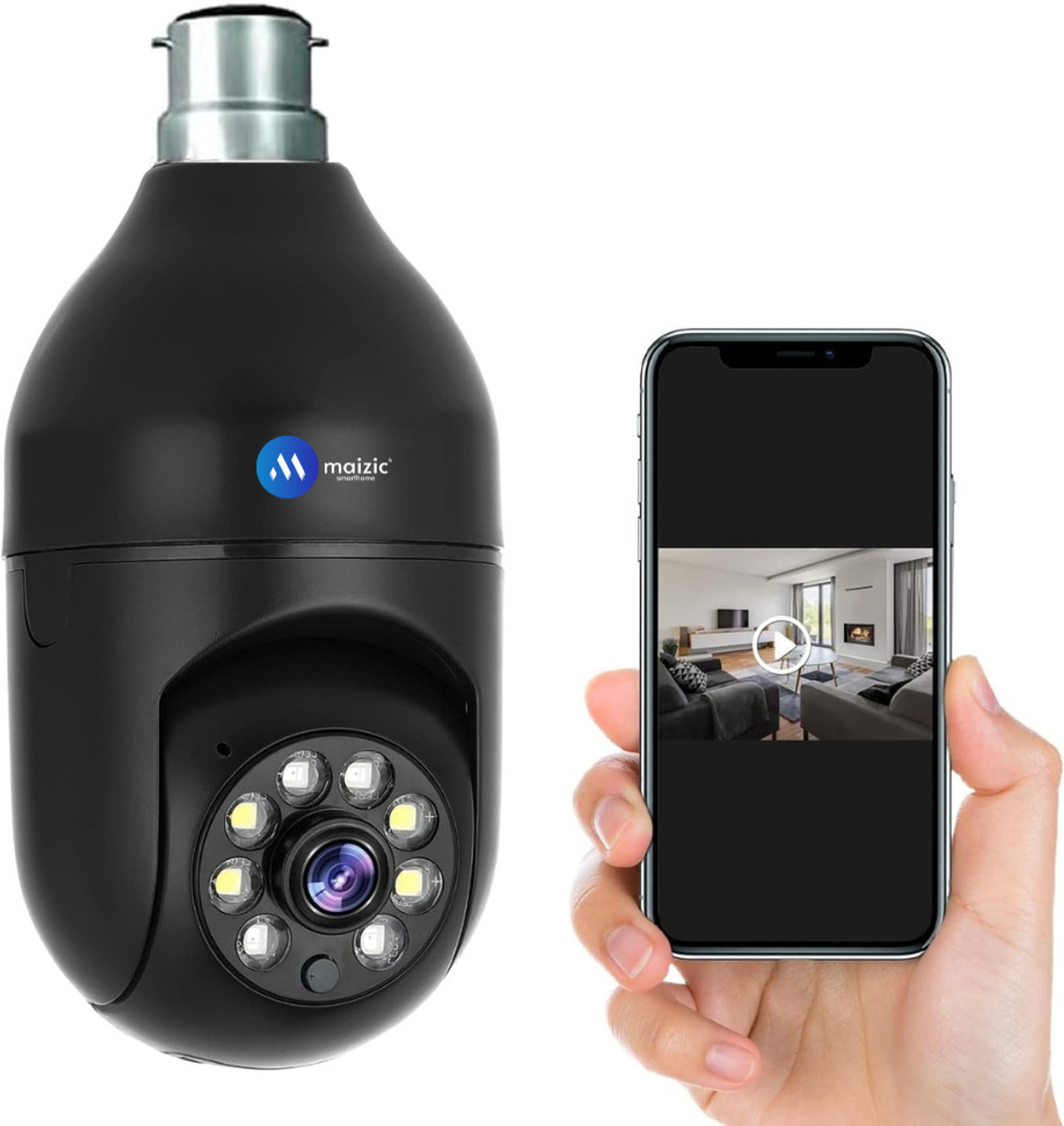Image of Maizic Smarthome Supercam Mini Dual Lens /Screen PTZ+Bullet 5+5MP Wifi Indoor ( Pack of 2 ) Security Camera (1 Channel)