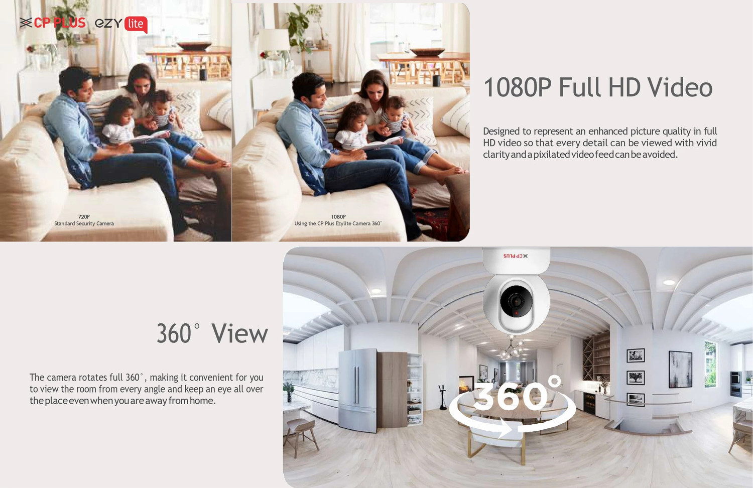 Image of CP PLUS EZ-P23 2MP Wi-Fi PT Indoor with 64GB Memory card 2 Way Talk & Human Detection Security Camera (1 Channel)