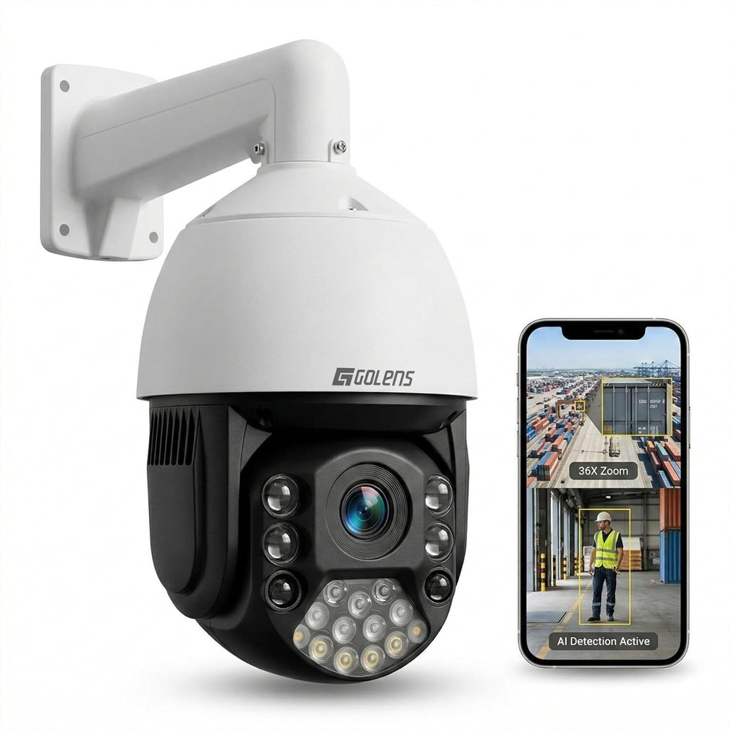 Image of GOLENS V62S 5MP PTZ CCTV Camera, 36X Zoom, 350m Night Vision, AI Auto Tracking Security Camera (1 Channel)