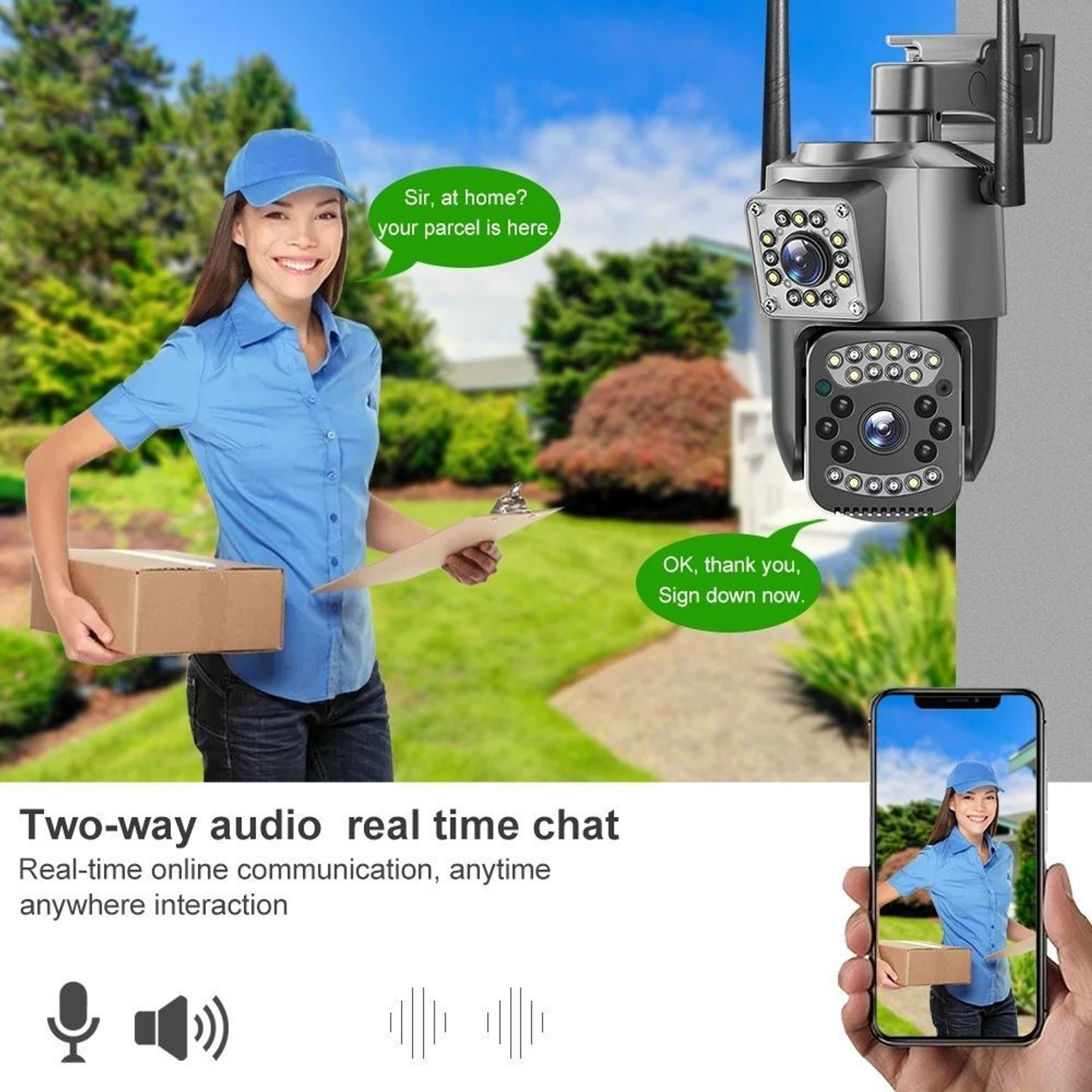 Image of PARADISEECOM Wireless Dual Camera WiFi CCTV with Motion Detection & Two Way Audio Security Camera (128 GB, 1 Channel)