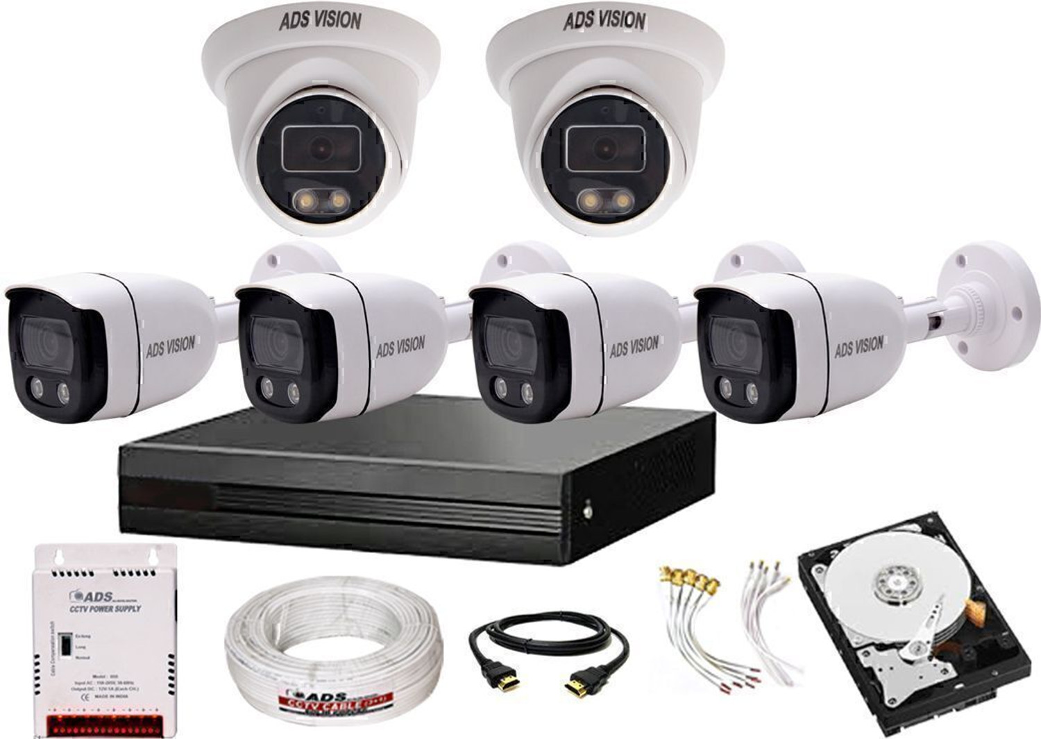 ADS VISION 5MP DVR 3MP HD 2D/ 4B COLOR VIEW NIGHT VISION Camera Full Set With 500GB HDD Security Camera Price in India - Buy ADS VISION 5MP DVR 3MP HD 2D/ 4B COLOR VIEW NIGHT VISION Camera Full Set With 500GB HDD Security Camera online at Flipkart.com