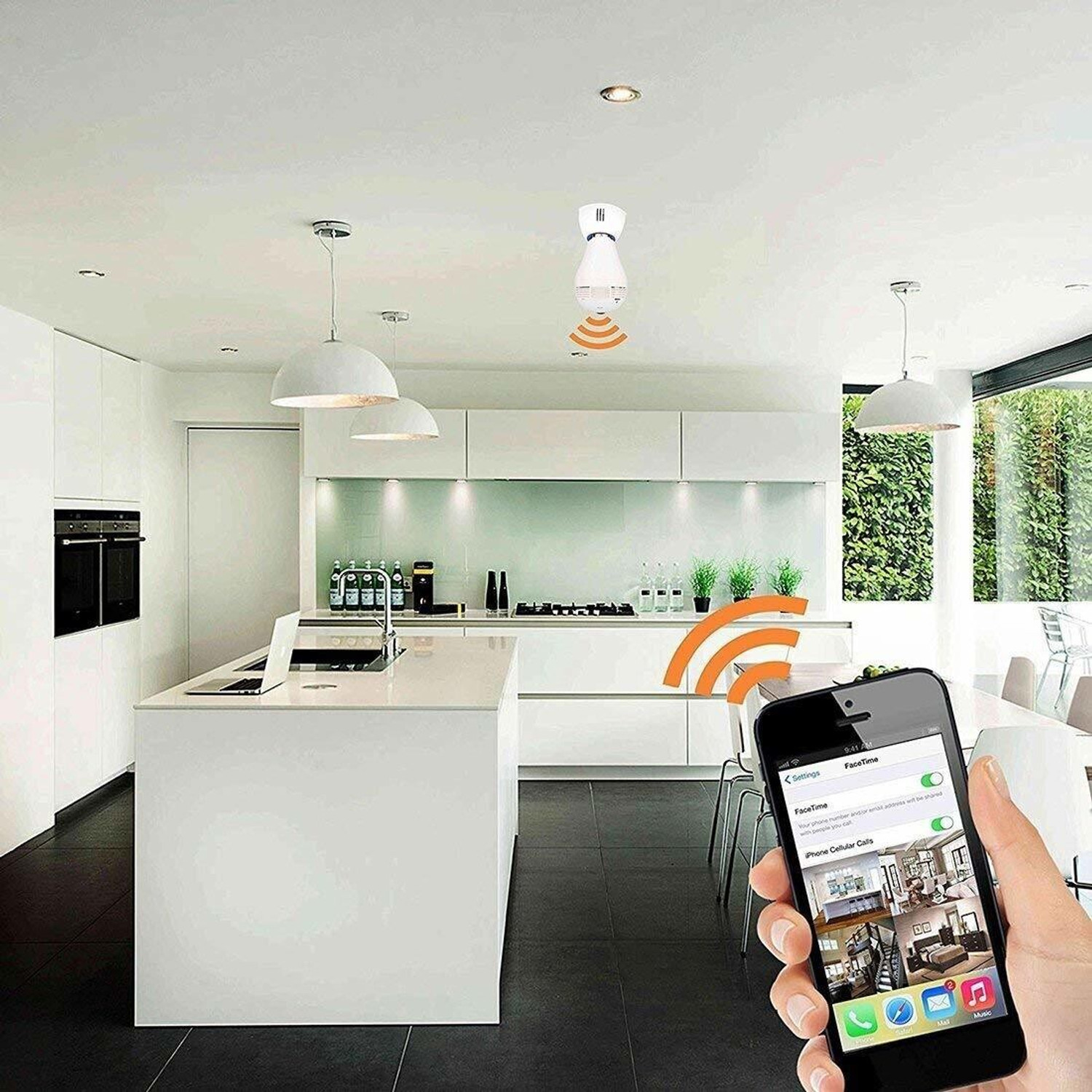 Image of Dhavit Panoramic Spy Bulb Camera with WiFi Enabled Indoor Security Camera Security Camera (1 Channel)