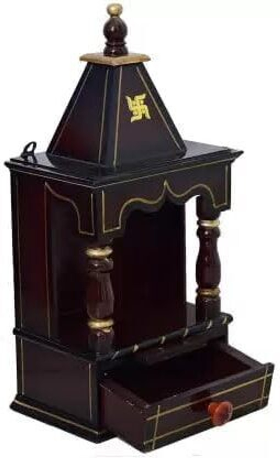 Image of JAMWAIART Wooden Temple for Home Pooja, Arti Solid Wood Home Temple (Height: 55, Pre-assembled)