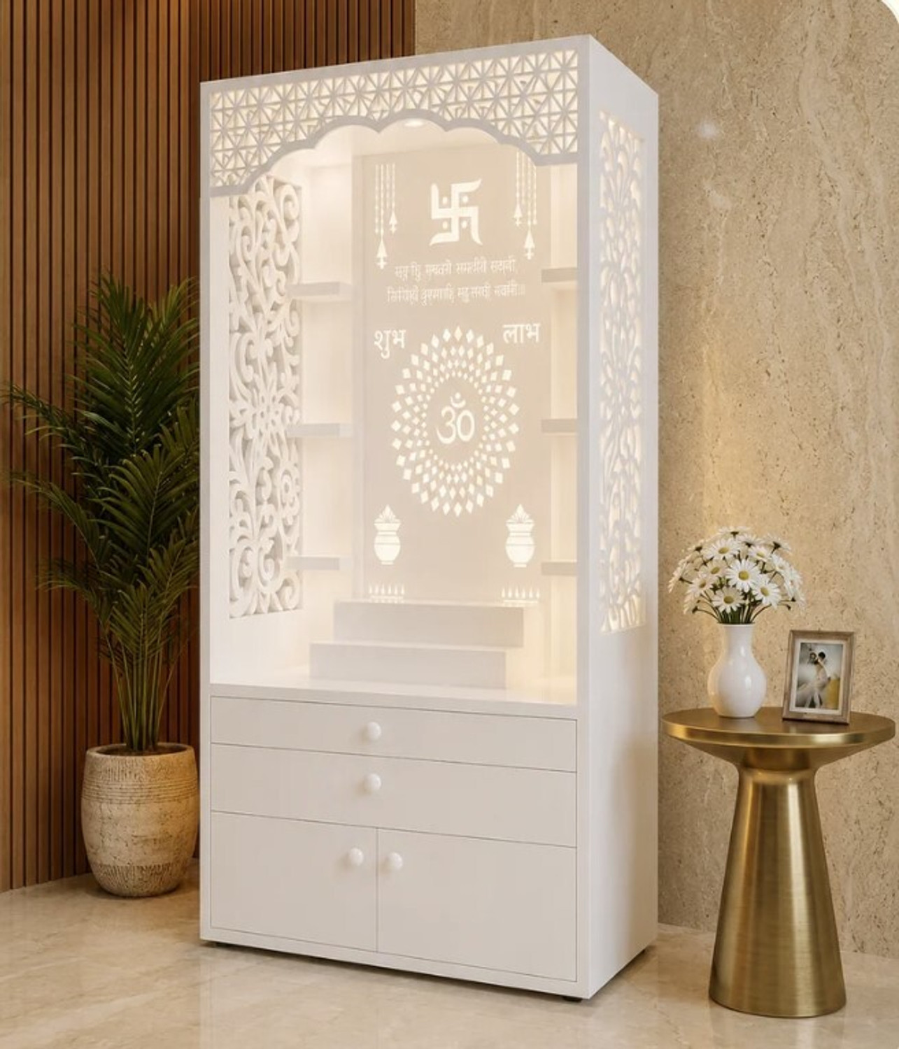 Image of Meciv Solid Wood Home Temple (Height: 145, DIY(Do-It-Yourself))