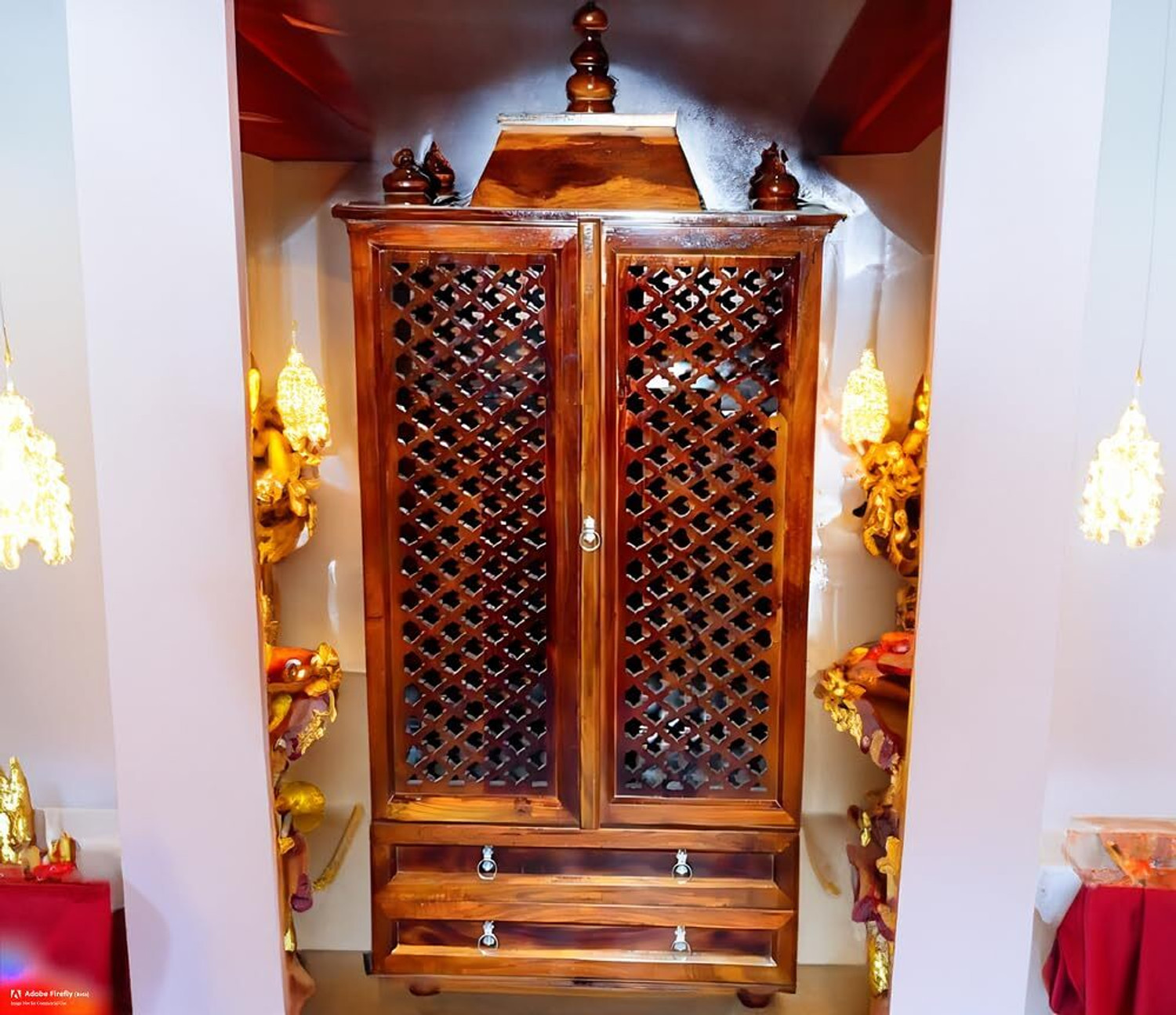 Image of Meciv Solid Wood Home Temple (Height: 145, DIY(Do-It-Yourself))
