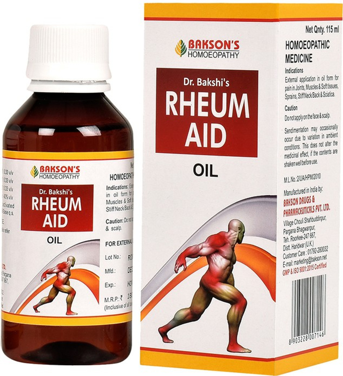 Image of Bakson's Homoeopathy Rheum aid oil Liquid (5 x 115 ml)