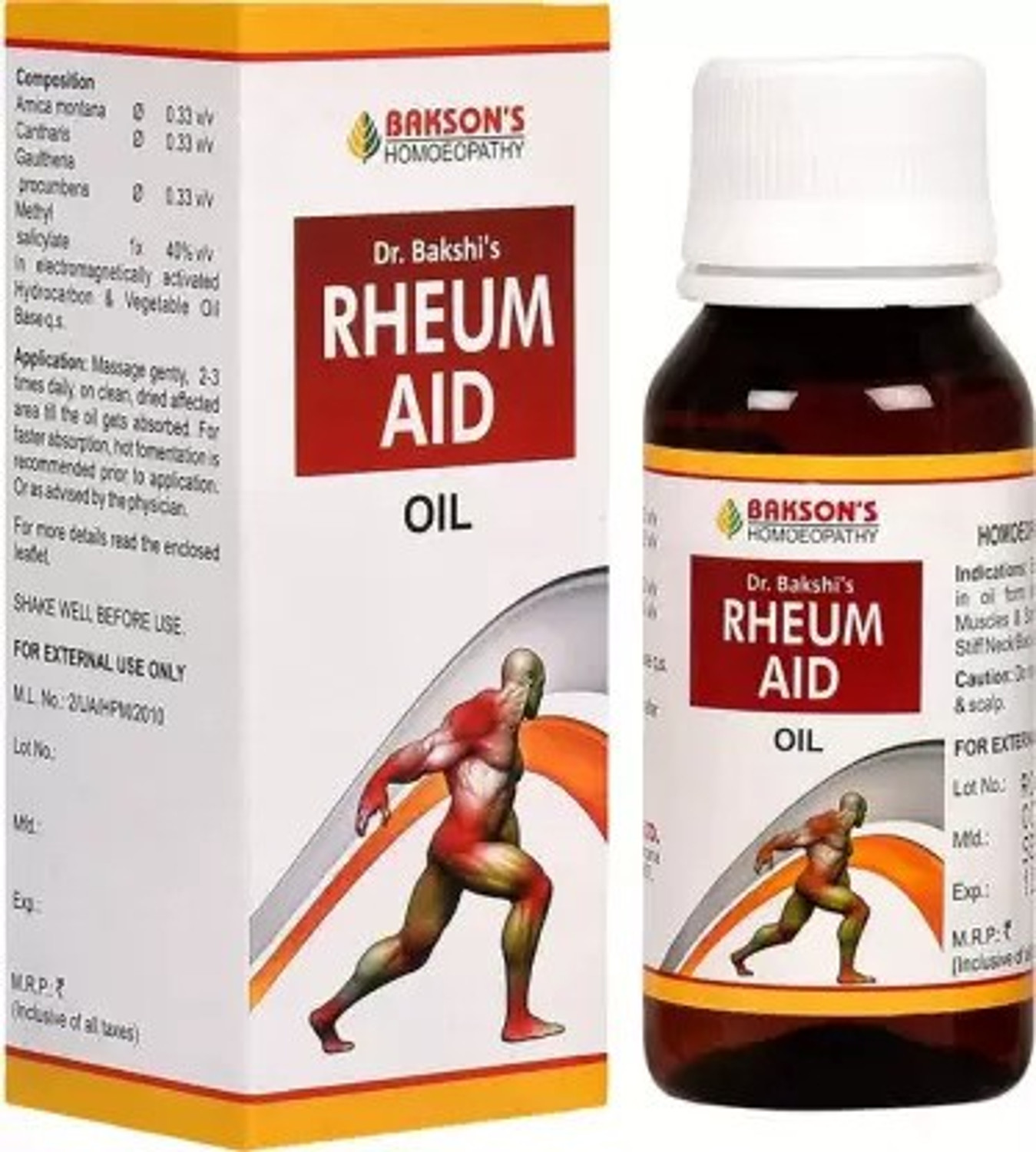 Image of Bakson's Homoeopathy Rheum aid oil Liquid (5 x 115 ml)